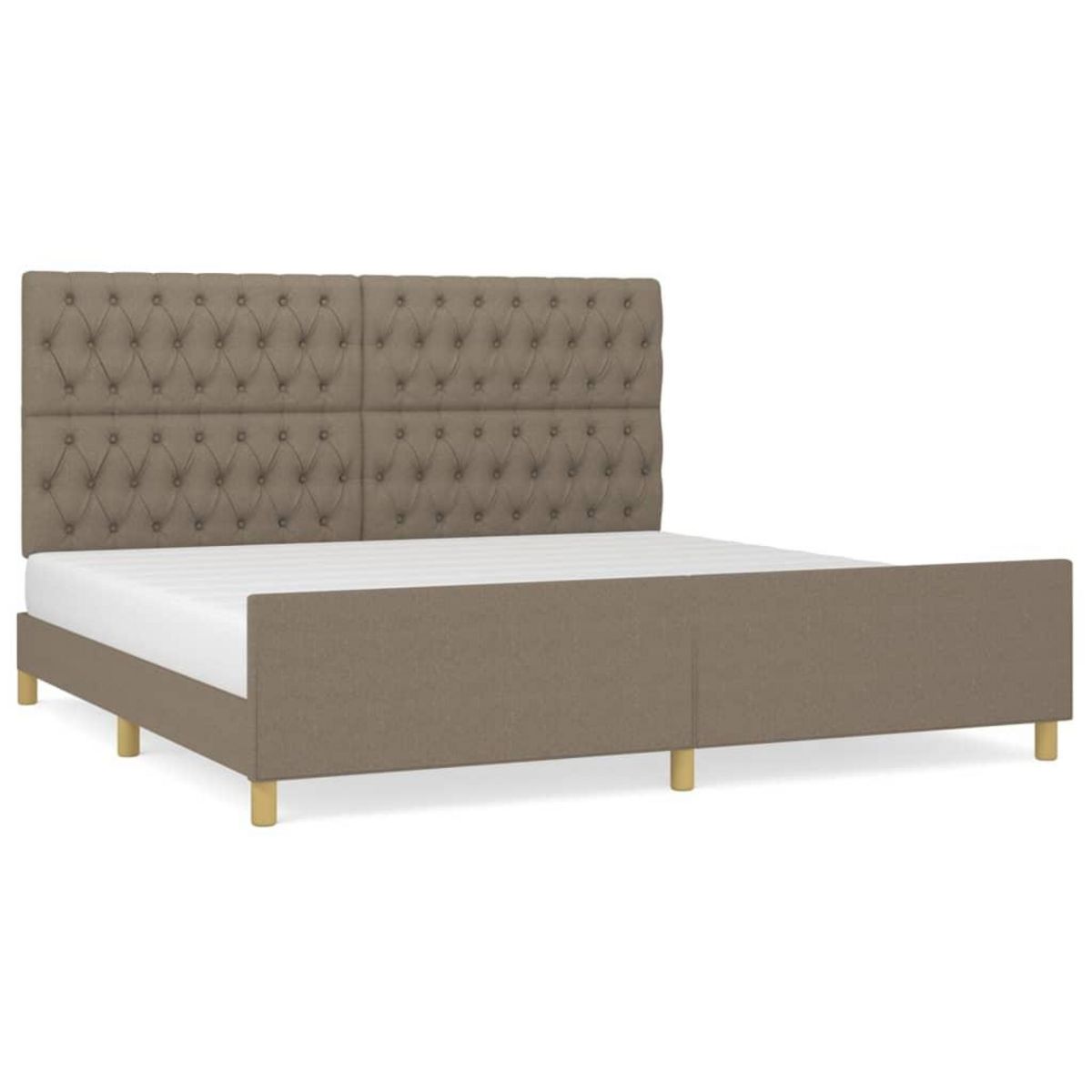 VIDAXL Cadre de lit sans matelas et tete de lit taupe 200x200 cm tissu
