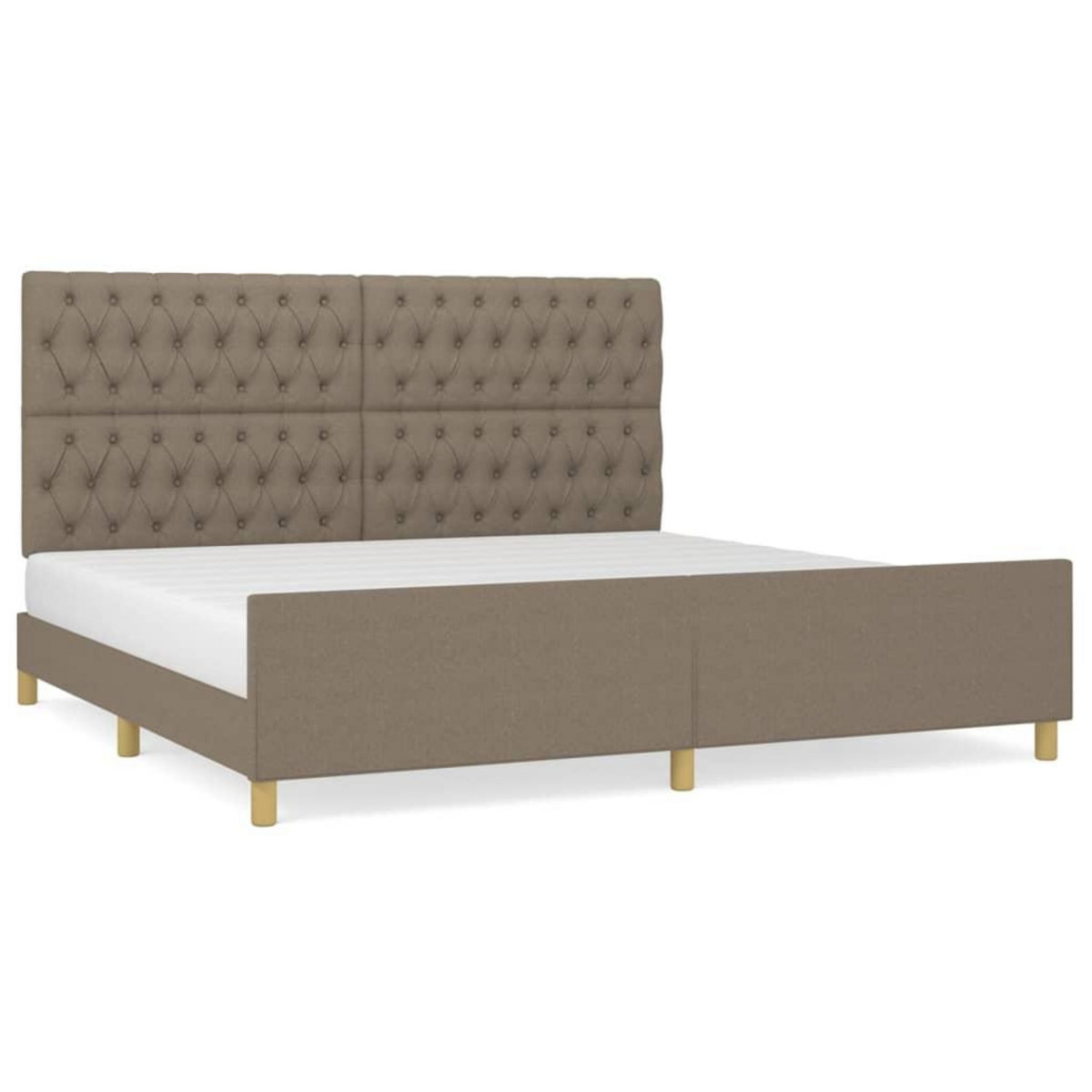 VIDAXL Cadre de lit sans matelas et tete de lit taupe 200x200 cm tissu