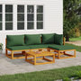 Voir la diapositive 1 : VIDAXL Salon de jardin 5 pcs avec coussins vert bois massif