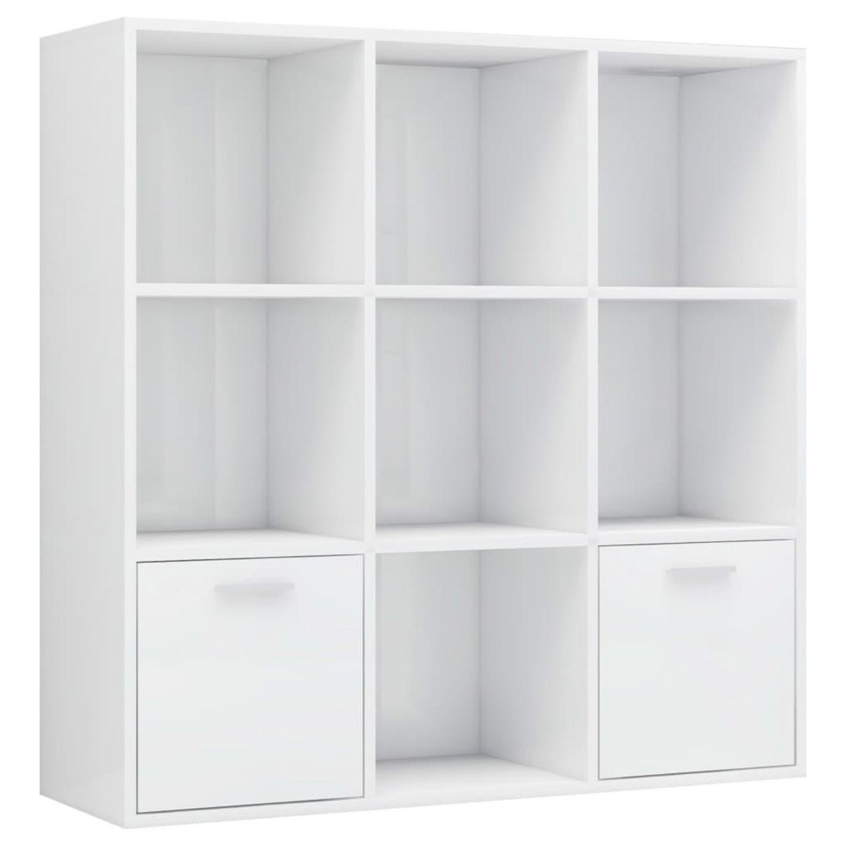 VIDAXL Bibliotheque Blanc brillant 98x30x98 cm Bois d'ingenierie