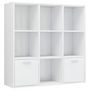 Voir la diapositive 2 : VIDAXL Bibliotheque Blanc brillant 98x30x98 cm Bois d'ingenierie