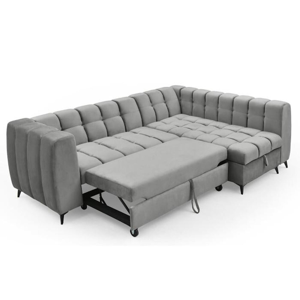 Paris Prix Canapé d'Angle Convertible 5 Places  Casey  247cm Gris