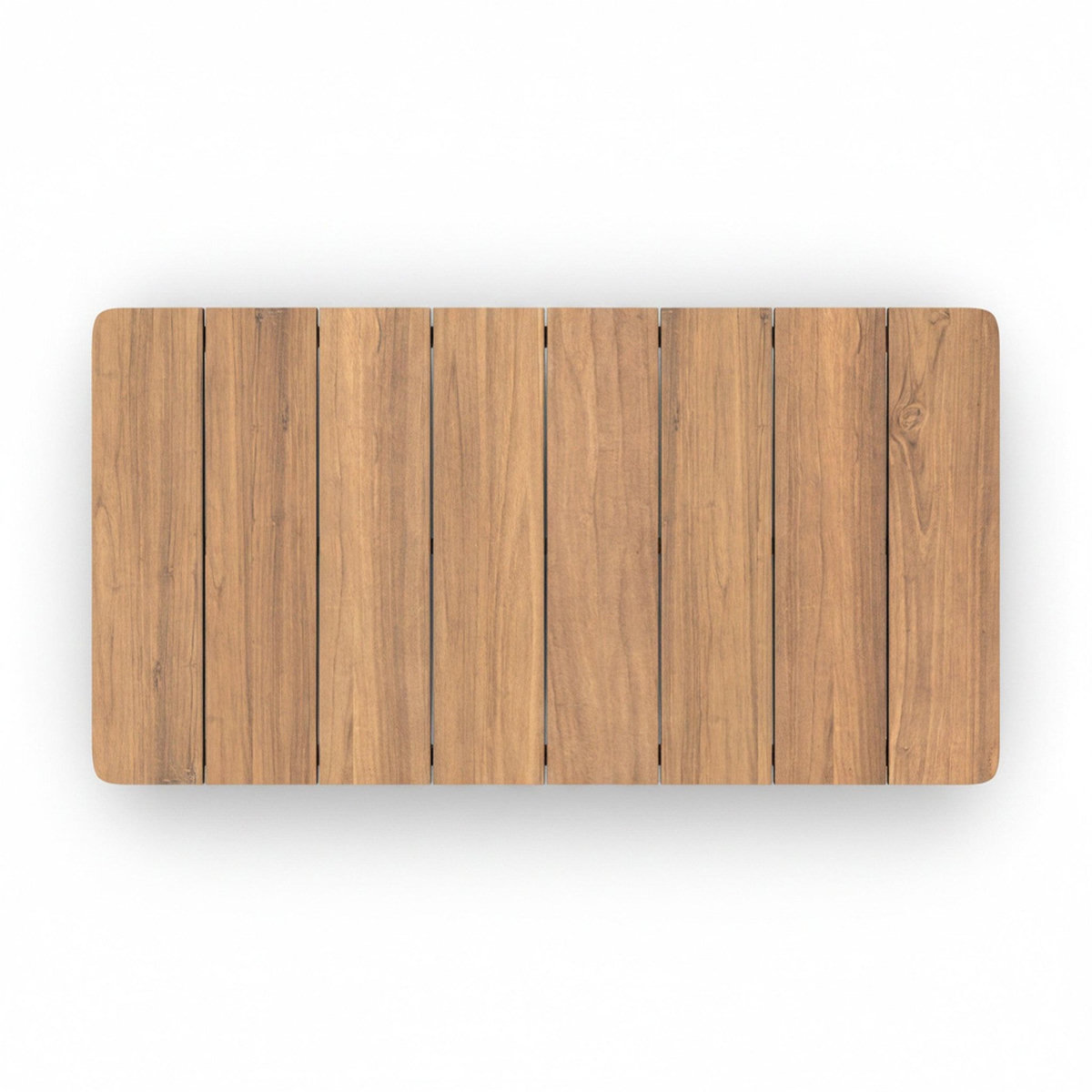 Rendez vous déco Salon de jardin 2 personnes en teck massif et tissu rayé gris-Nadila