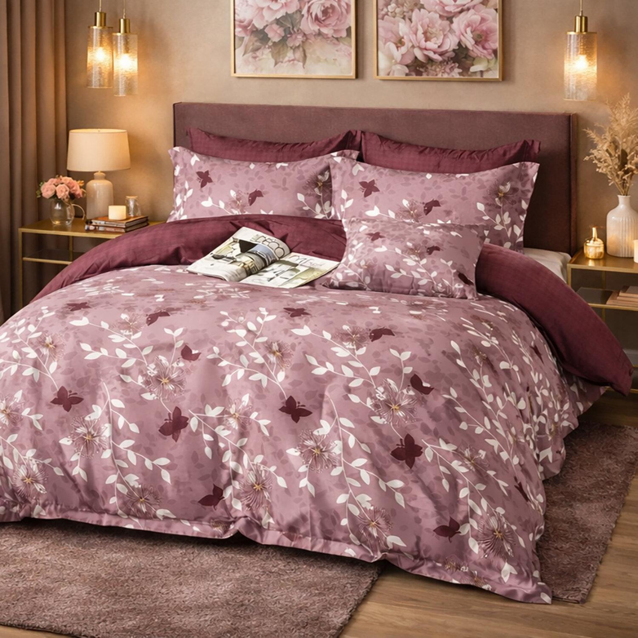 Voir la diapositive 2 : Home collection Parure housse de couette en coton 57 fils Velmora