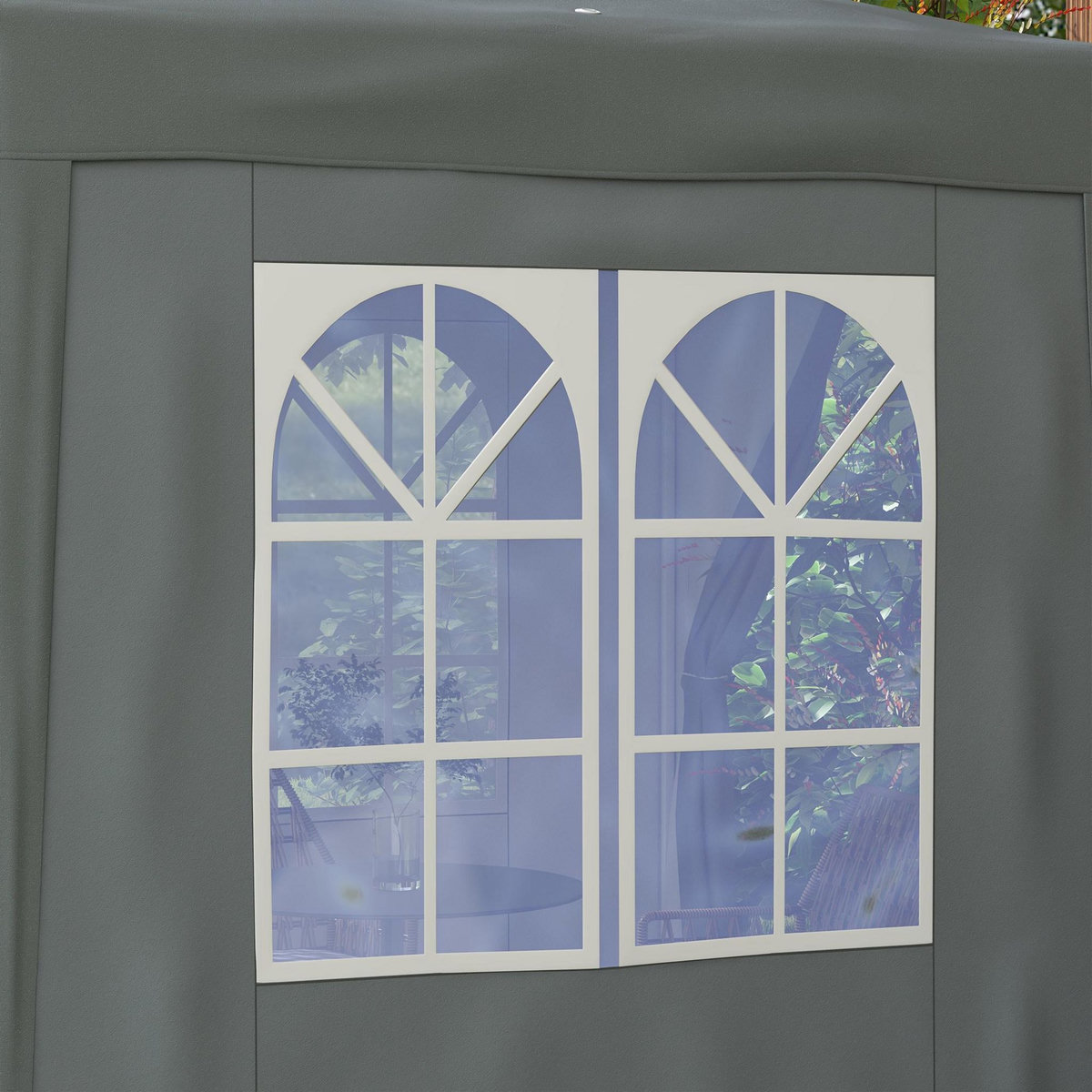 OUTSUNNY Tonnelle de jardin tente pliante barnum pop-up 2 x 2 m 4 parois latérales amovibles 2 fenêtres sac de transport gris