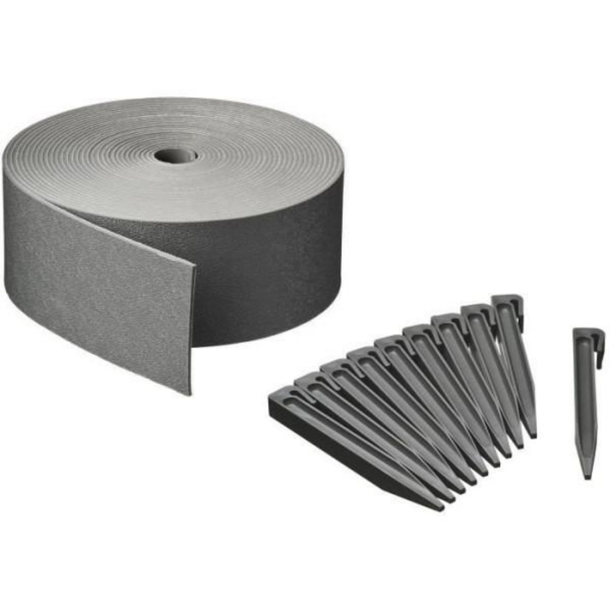 NATURE Nature Ensemble de bordure de jardin avec pointes gris 446436
