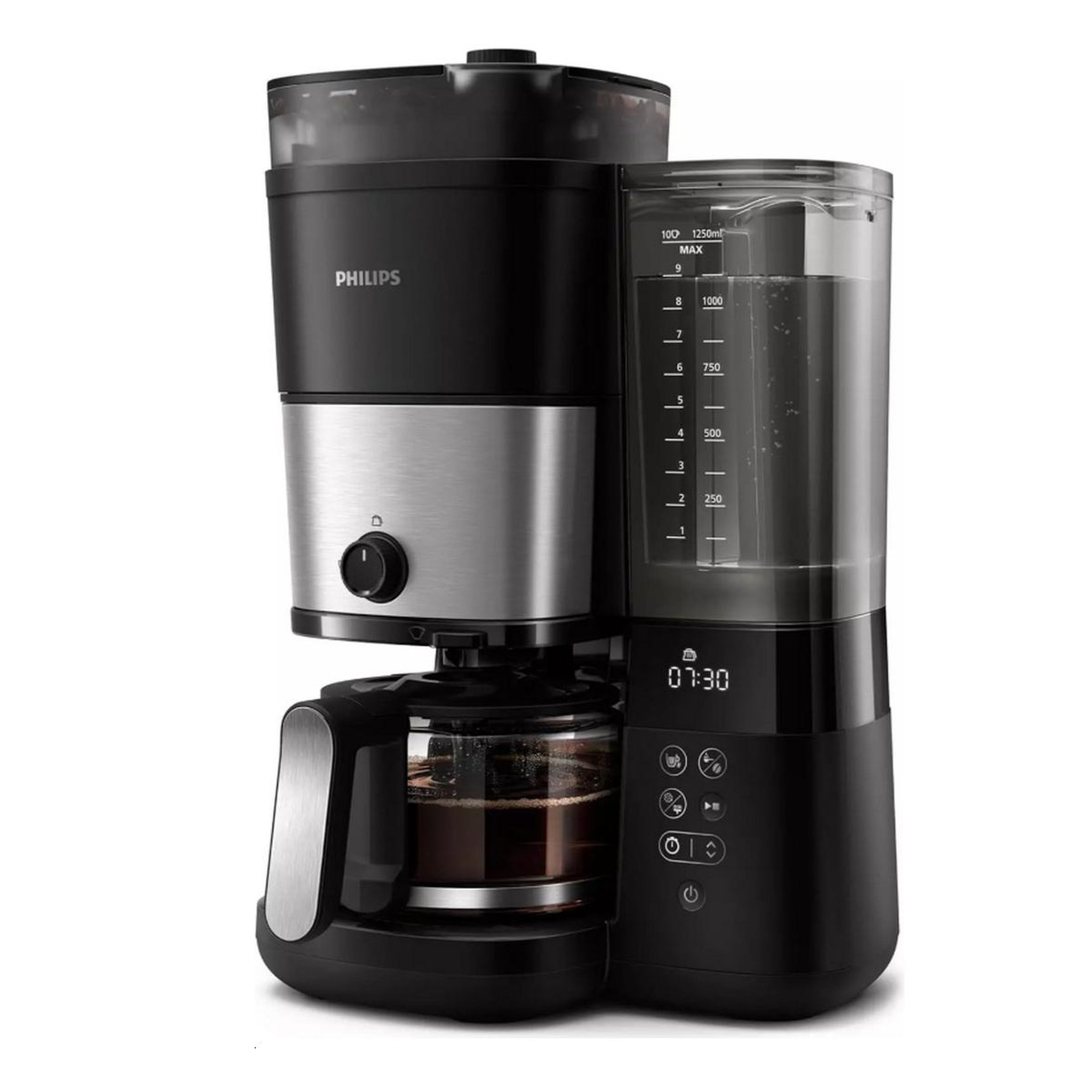Philips Cafetière filtre avec broyeur intégré 10 tasses 1000w noir - hd7900/01