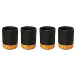 SECRET DE GOURMET Lot de 4 Tasses à Café  Modern Wood  12cl Noir