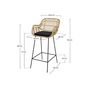 Voir la diapositive 4 : Rendez vous déco Chaise de bar en rotin naturel et pieds en métal noir 71 cm - Chiloe