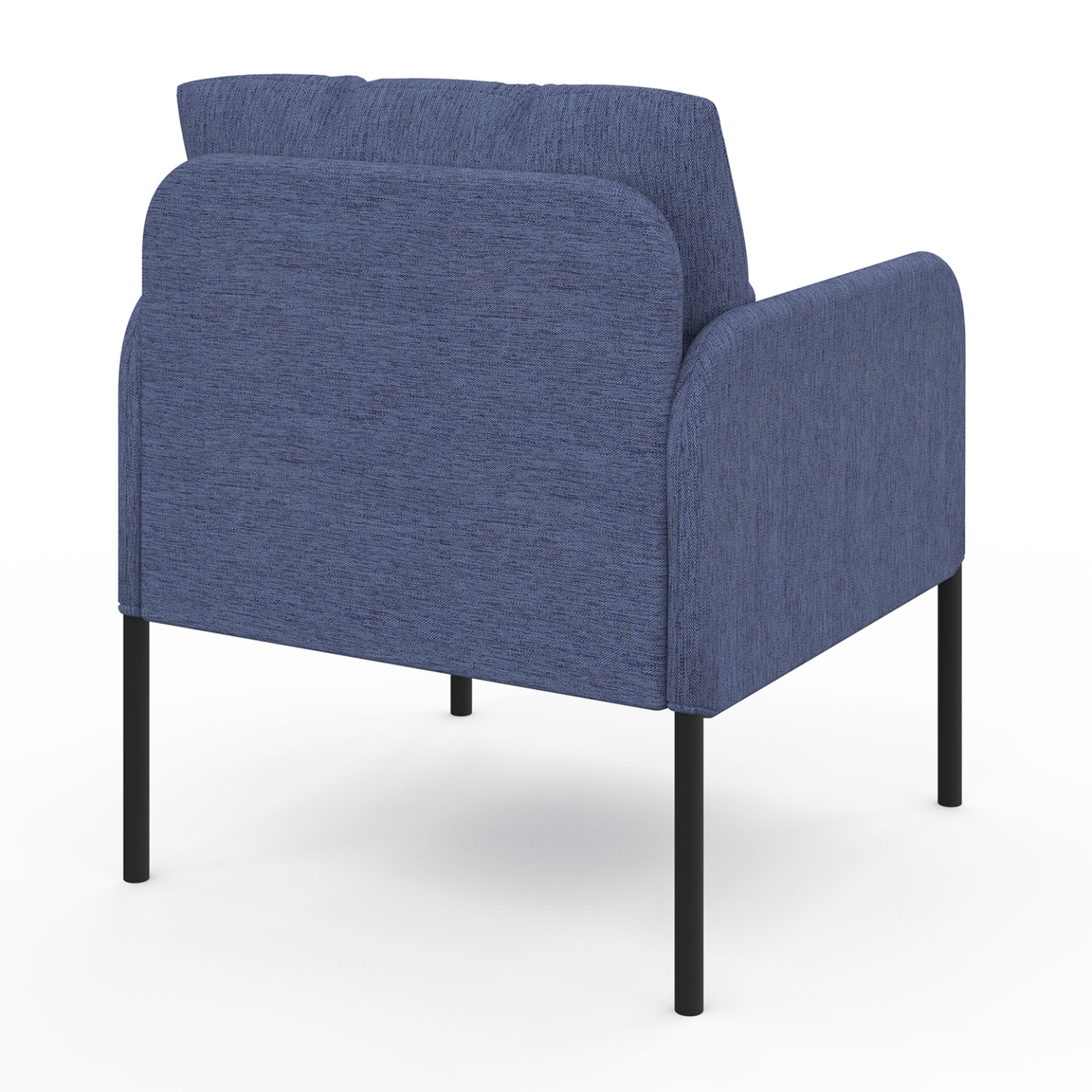 Voir la diapositive 4 : ID MARKET Fauteuil AUGUSTE tissu bleu pieds métal noir