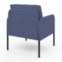 Voir la diapositive 4 : ID MARKET Fauteuil AUGUSTE tissu bleu pieds métal noir