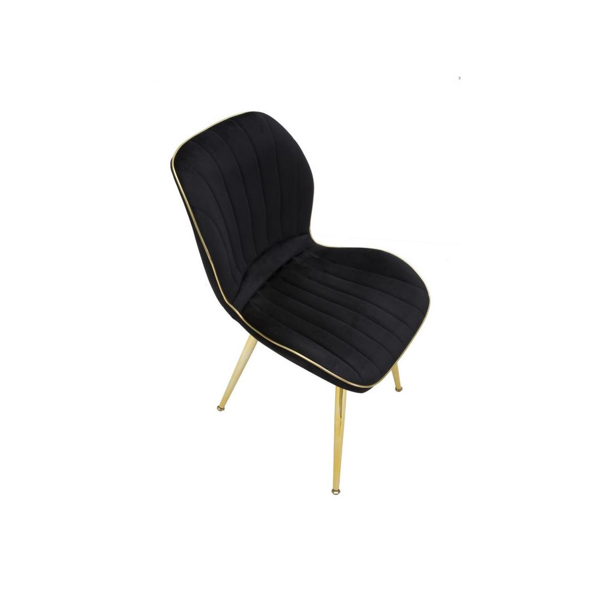 Voir la diapositive 6 : Paris Prix Lot de 2 chaises en tissu  paris  77cm noir & or