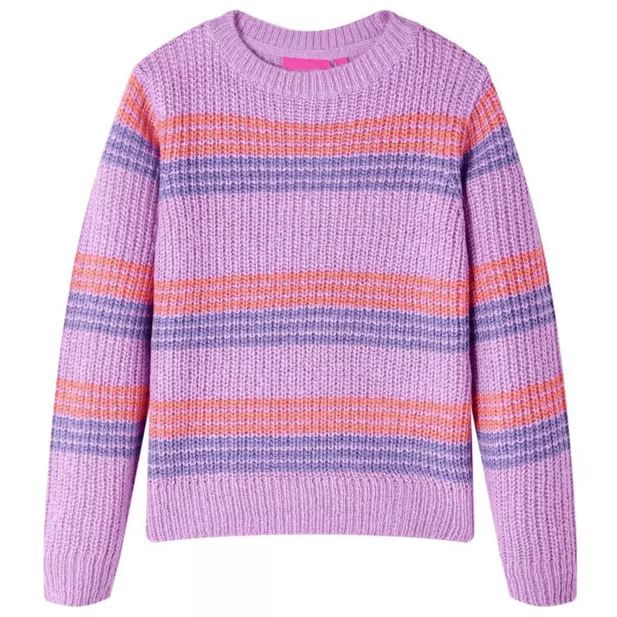 VIDAXL Pull-over raye tricote pour enfants lilas et rose 140