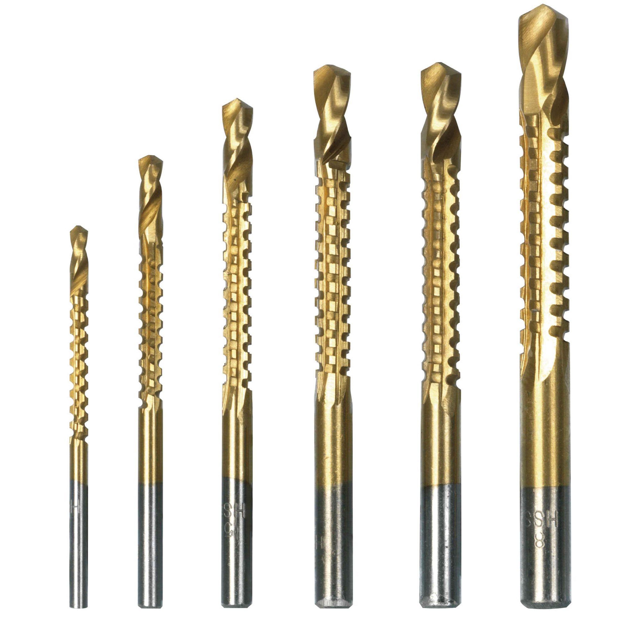 Voir la diapositive 2 : Ribitech Forets multifonction en acier hss les 6pcs