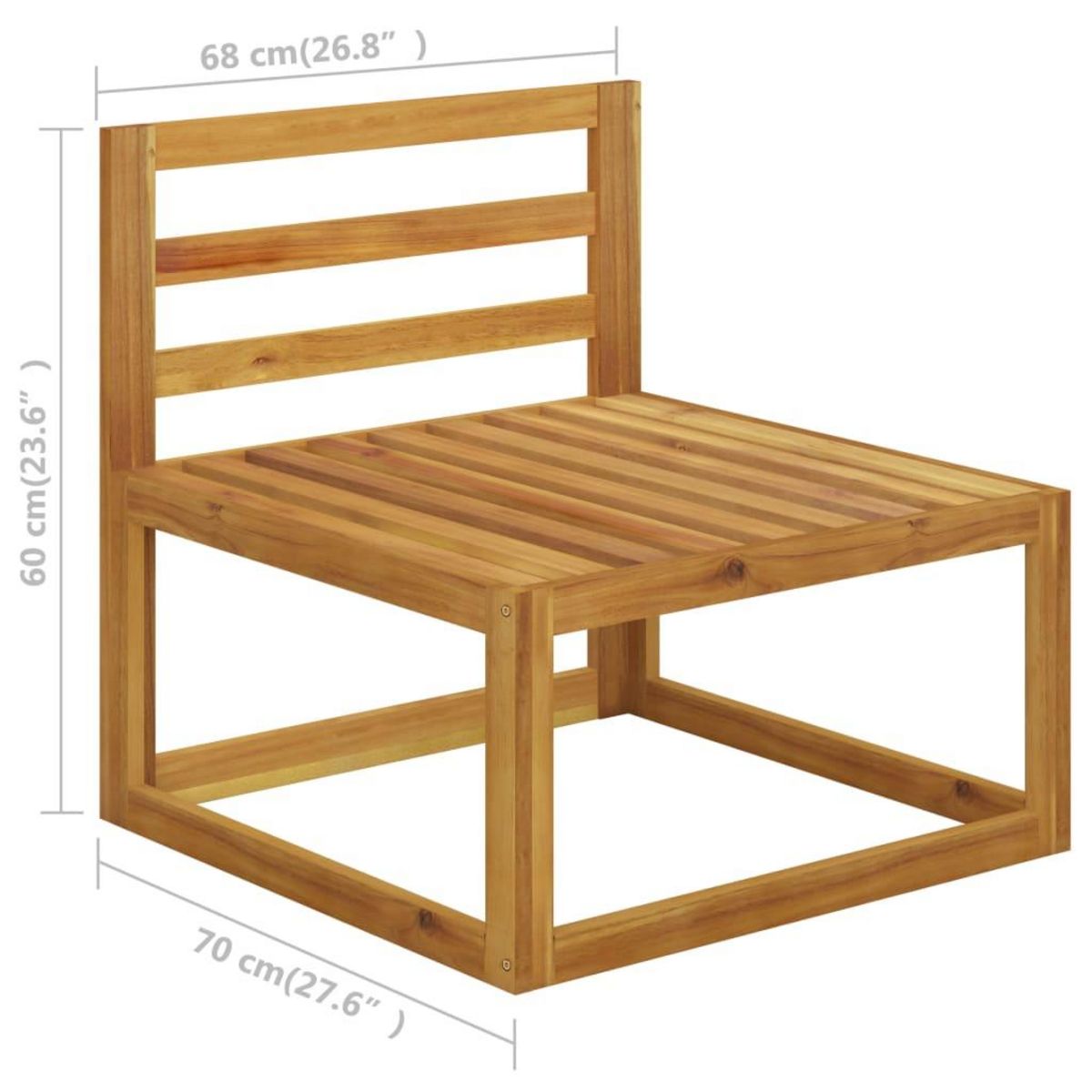 VIDAXL Salon de jardin 3 pcs avec coussins Bois d'acacia solide