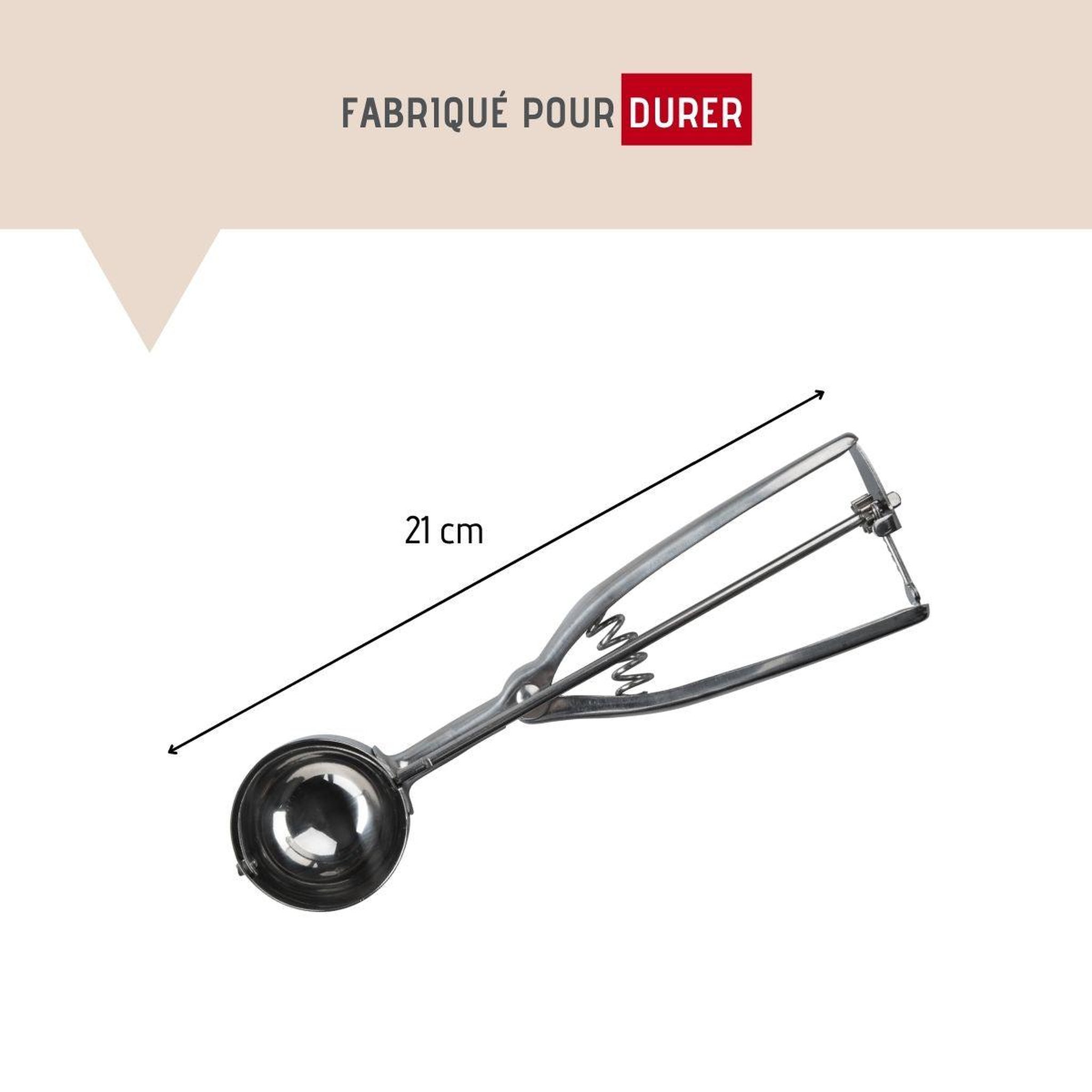 Voir la diapositive 3 : FM PROFESSIONAL Set de 2 ustensiles de cuisine cuillère à glace inox fm professional divers