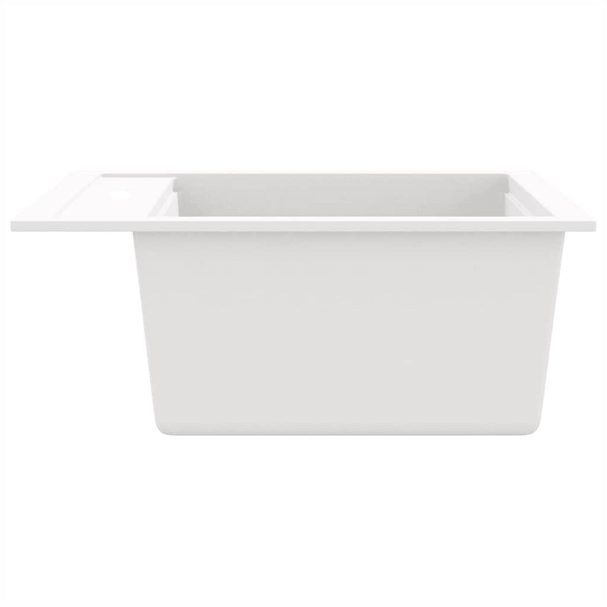 VIDAXL Evier de cuisine Granit Seul lavabo Blanc