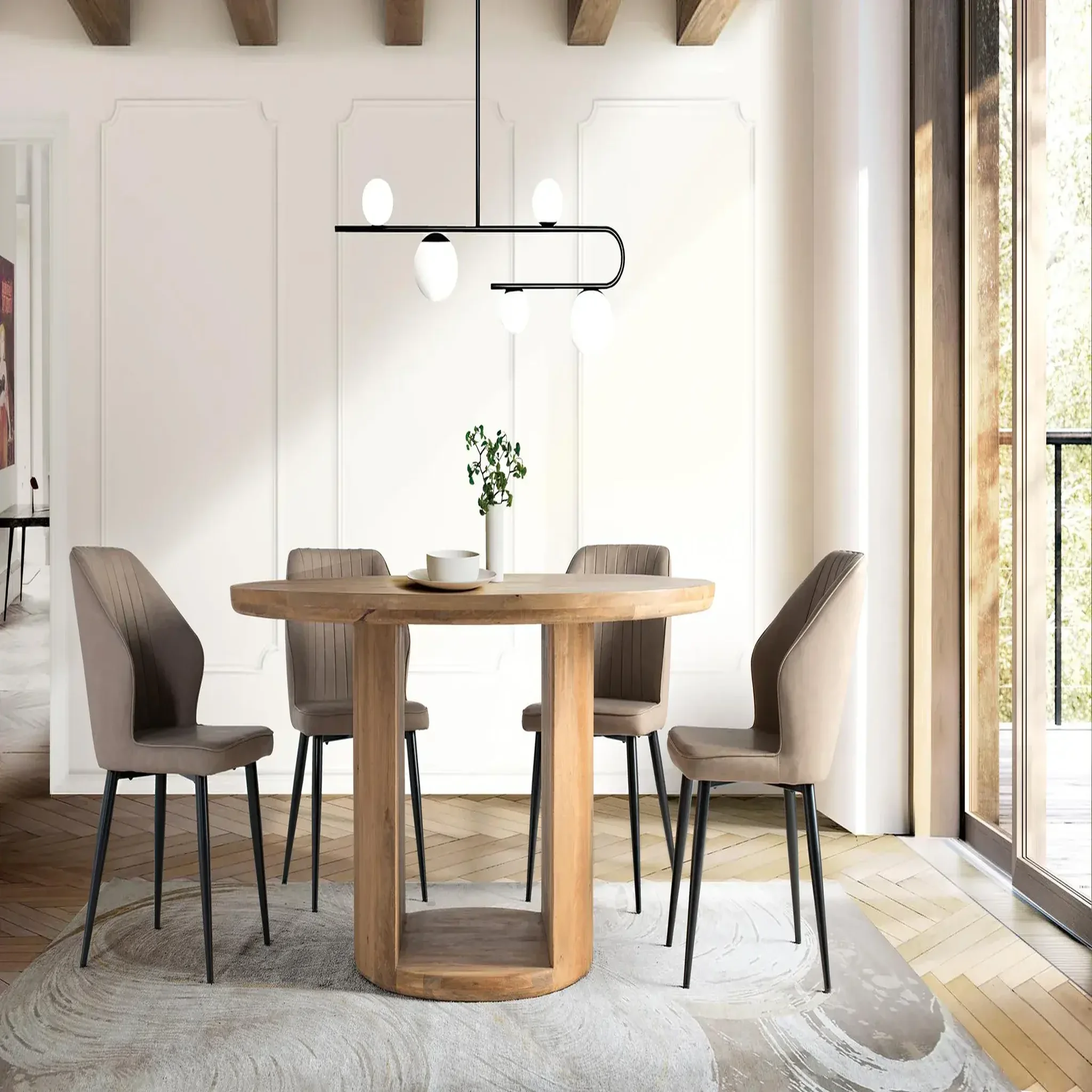Voir la diapositive 2 : GINER Y COLOMER SL Tables à manger en bois de manguier 150 cm style rustique moderne