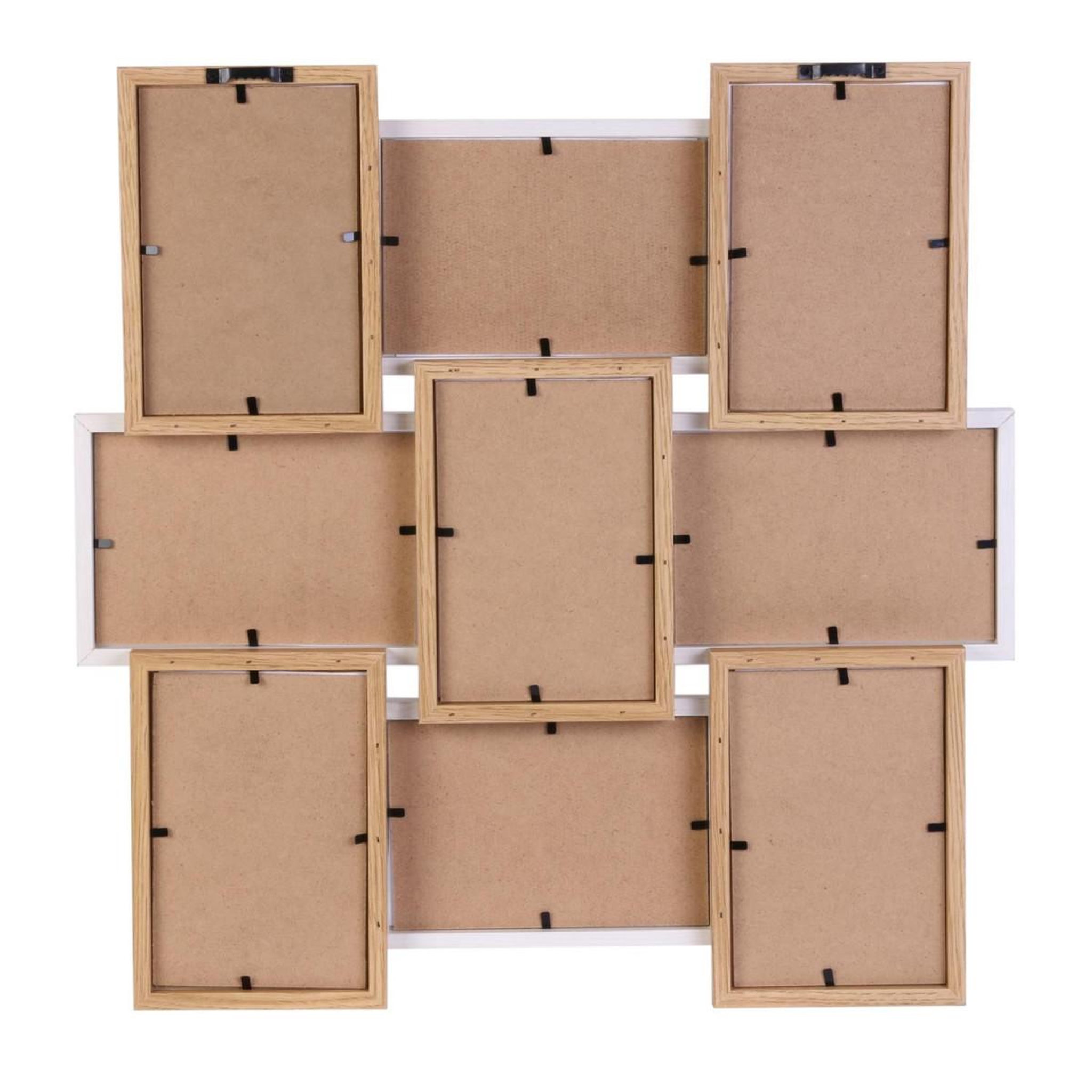 Voir la diapositive 2 : The Home Deco Factory Pêle-mêle design scandinave natural - 9 photos - blanc et bois
