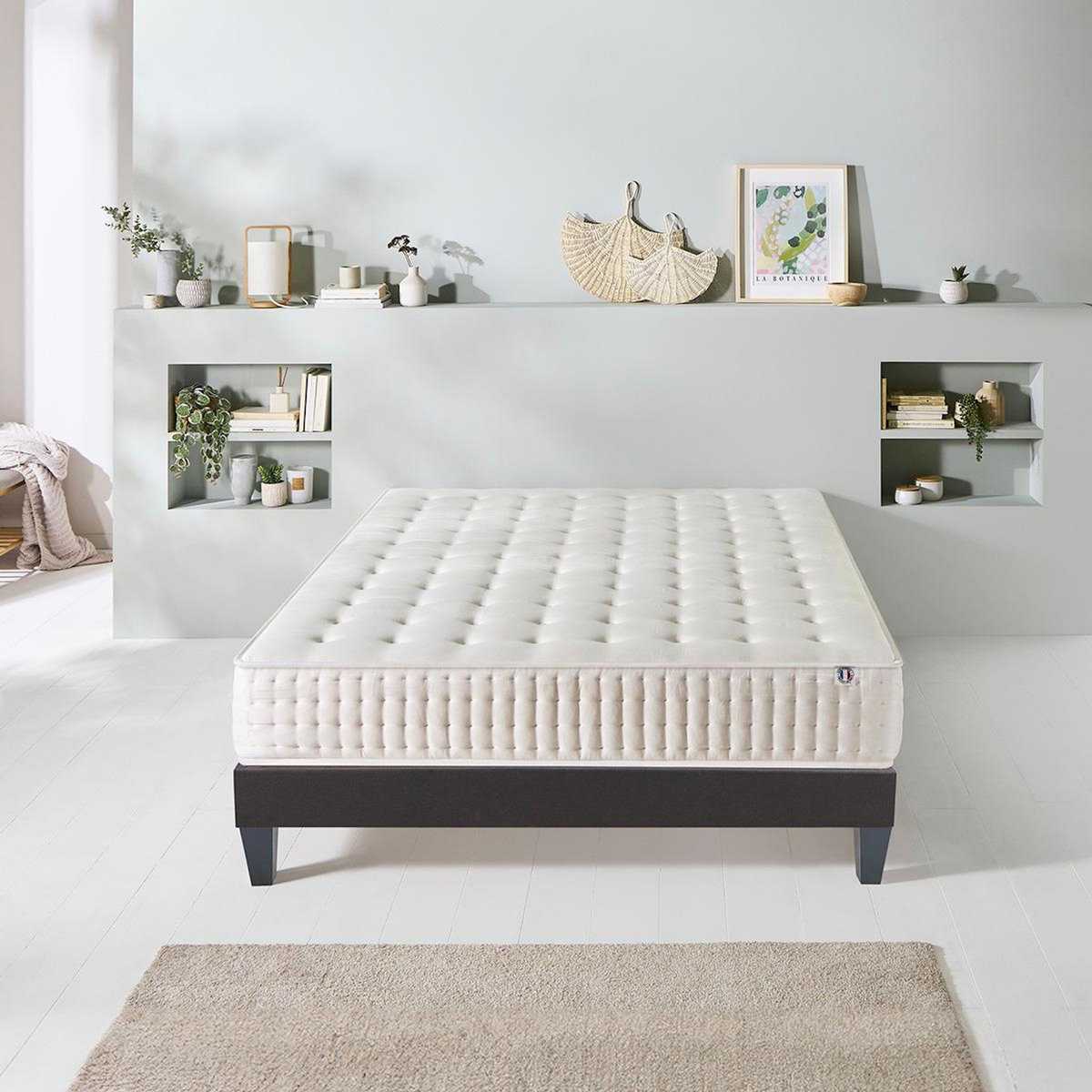 OLYMPE LITERIE OLYMPE LITERIE | Ensemble APOLLON | Matelas Mémoire de forme + Sommier Bois