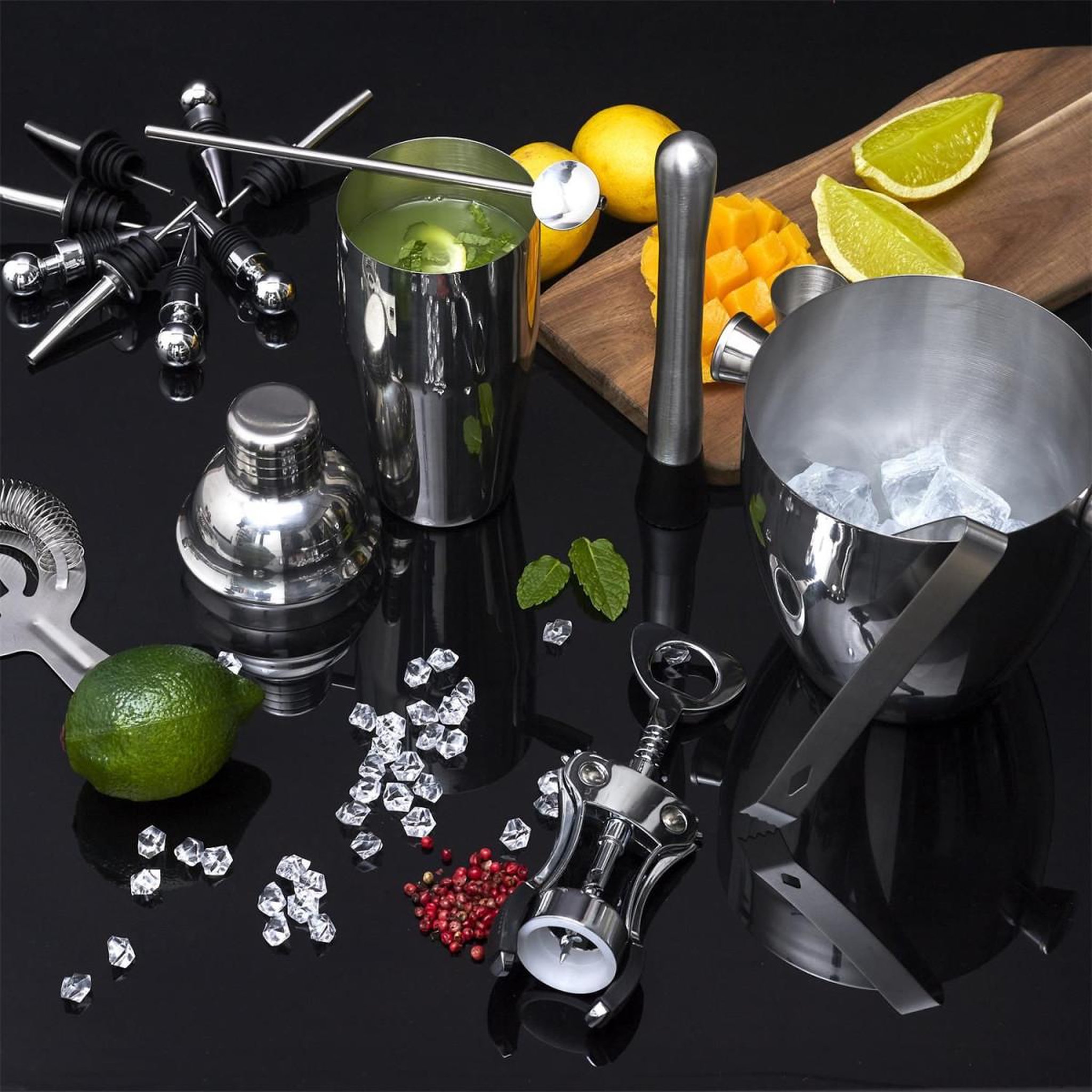 Voir la diapositive 6 : COOK CONCEPT Set à cocktail  16 accessoires  19cm argent