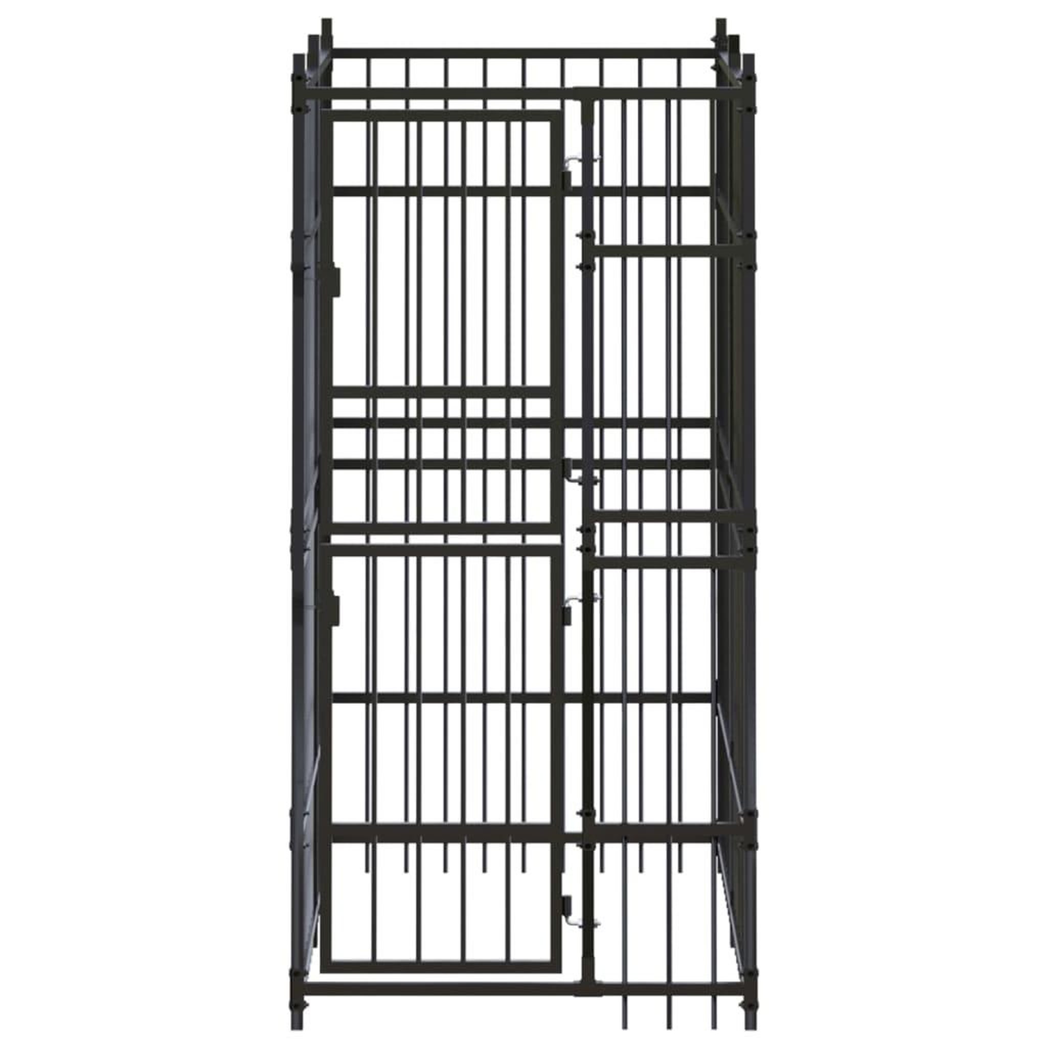 Voir la diapositive 2 : VIDAXL Chenil d'exterieur pour chiens Acier 1,84 m²