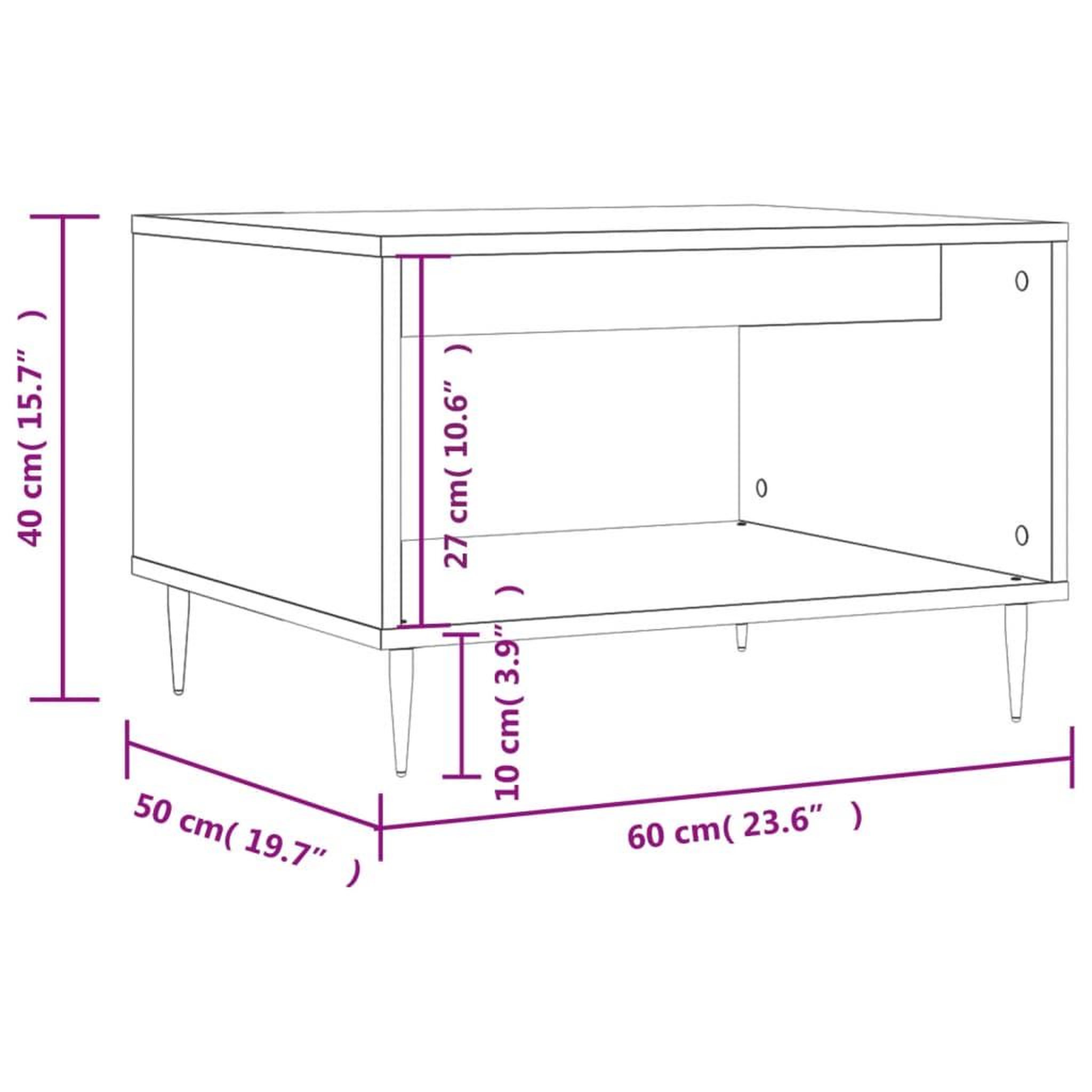 Voir la diapositive 6 : VIDAXL Table basse blanc 60x50x40 cm bois d'ingenierie