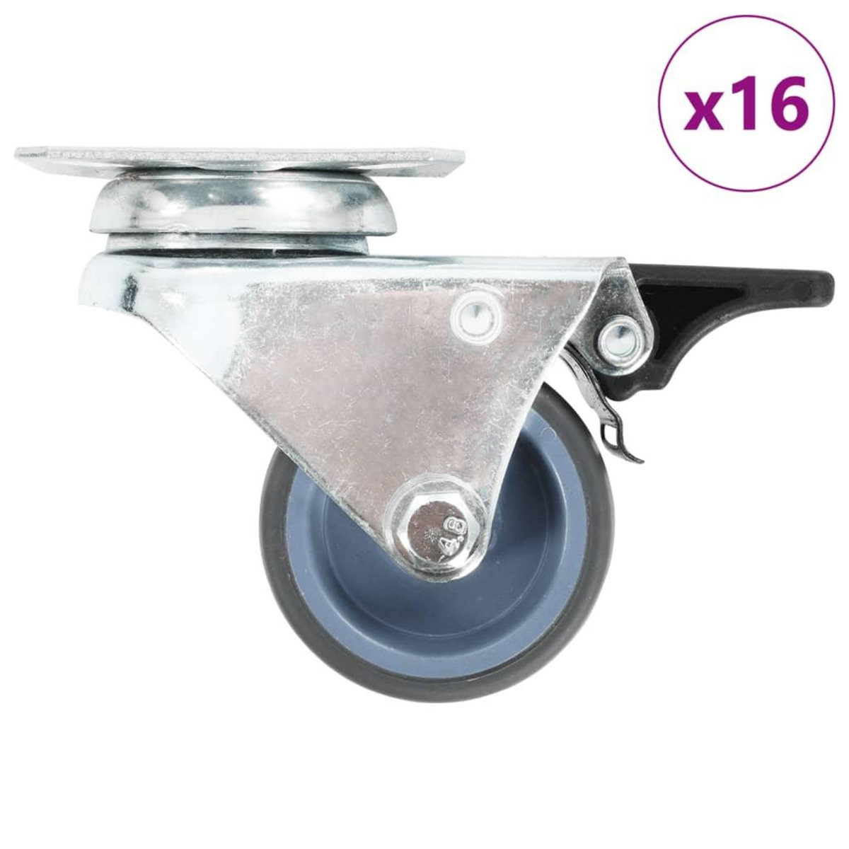 VIDAXL 16 pcs Roulettes pivotantes doubles 50 mm