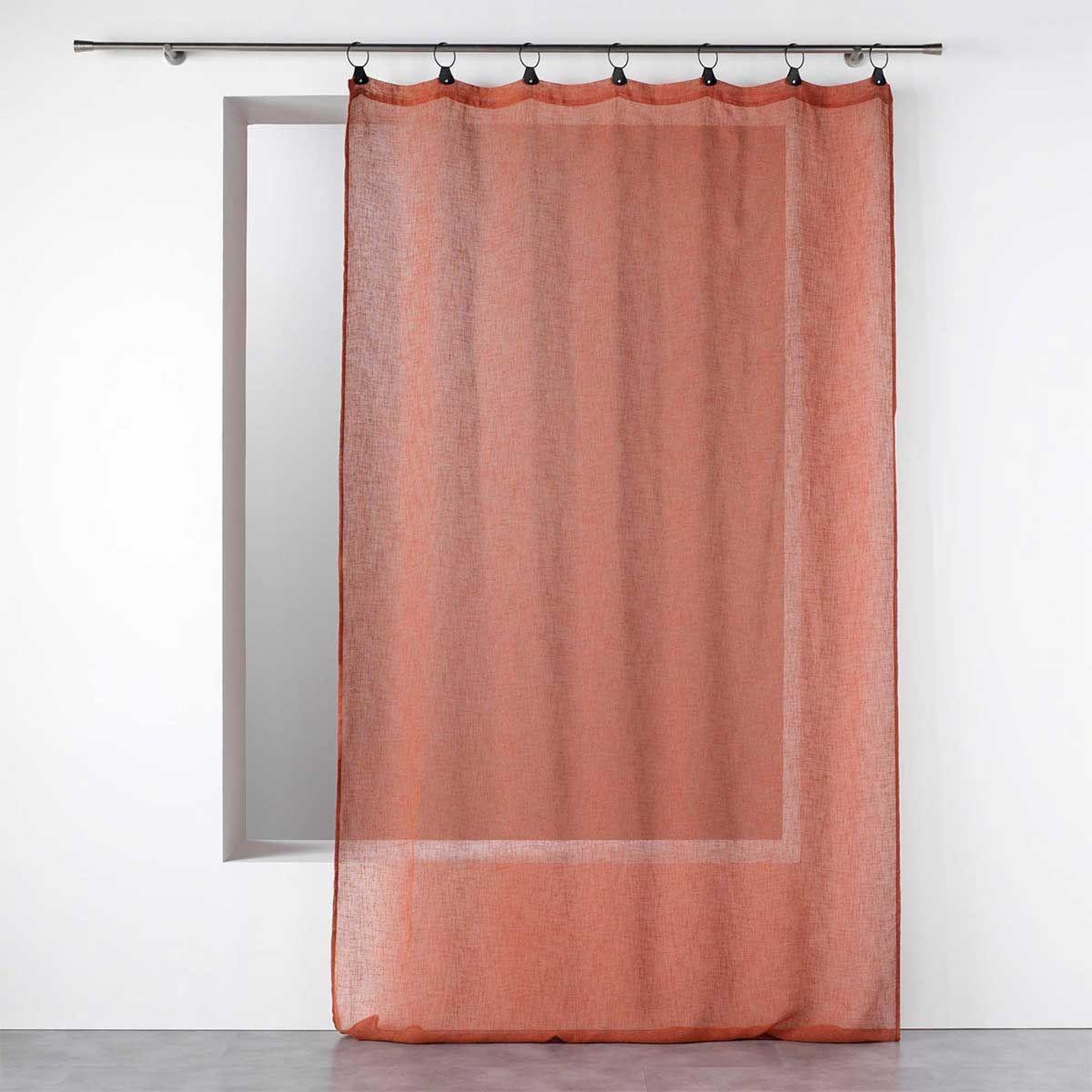 Douceur d'Intérieur Rideau voilage à anneaux  linka  140x240cm terracotta