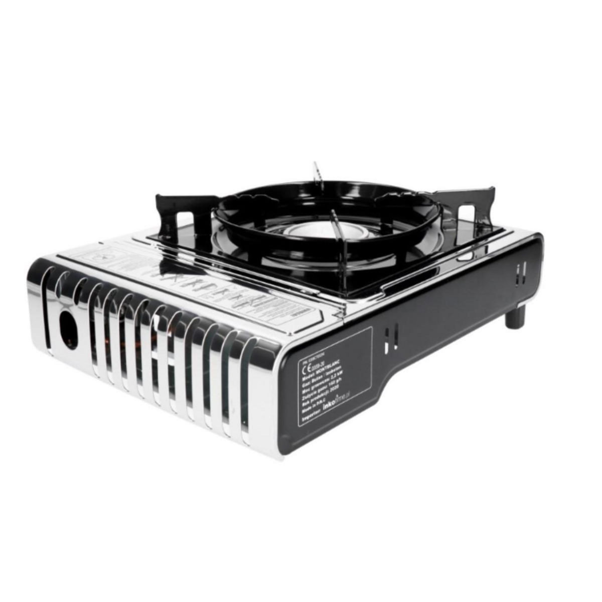 ALPENTECH Réchaud à gaz INOX 2200W MONT BLANC + 4 Cartouches de gaz Camping ALPEN