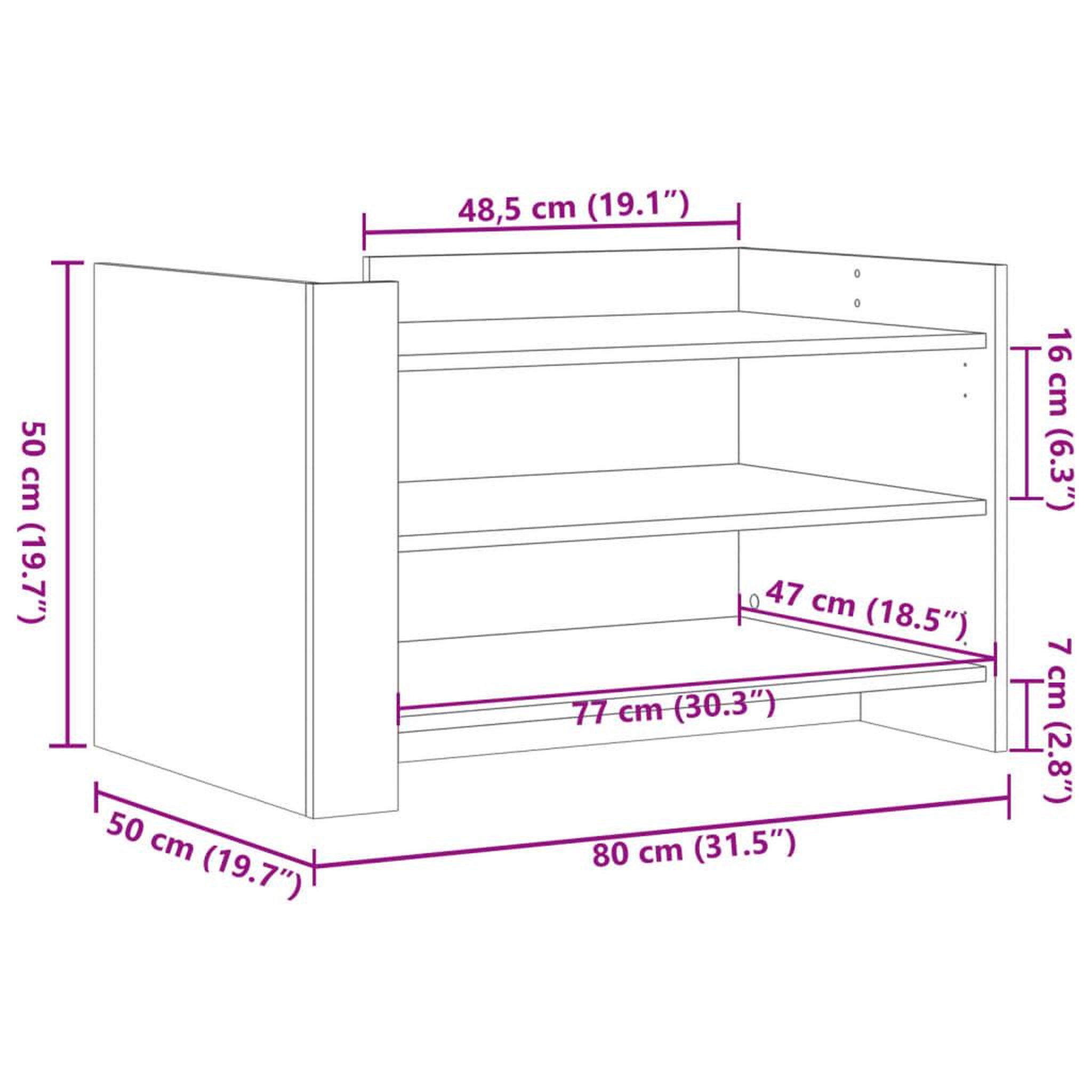 Voir la diapositive 6 : VIDAXL Table basse chene marron 80x50x50 cm Bois d'ingenierie