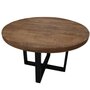 NOUVOMEUBLE Table 130 cm ronde en manguier et métal RONDO