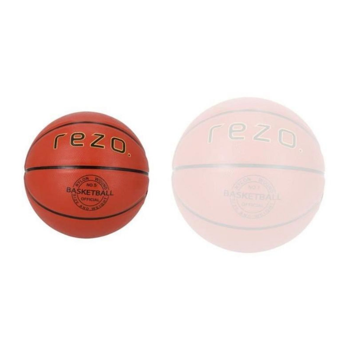Ballon de basket - REZO - Caoutchouc - Taille 5 - Marron - Polyvalent
