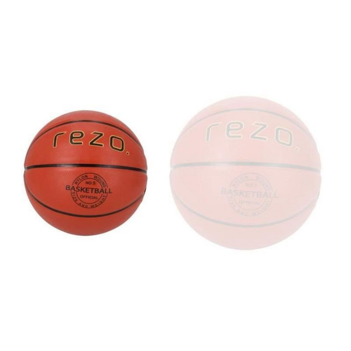 Ballon de basket - REZO - Caoutchouc - Taille 5 - Marron - Polyvalent