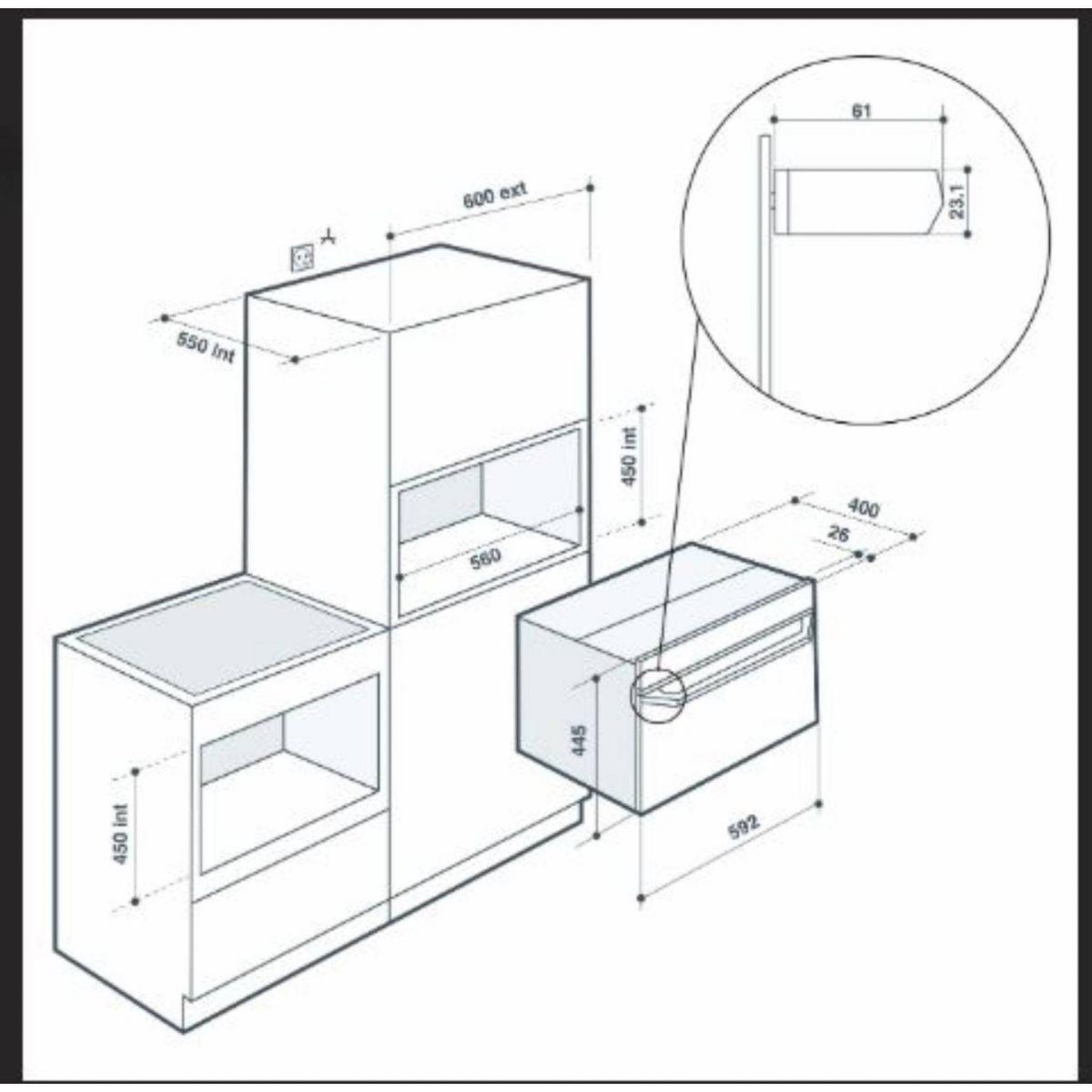 Voir la diapositive 4 : De Dietrich Micro ondes encastrable DKE4535H Héritage 45cm