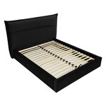 BEST MOBILIER Emy - lit coffre - 140x200 cm - en velours - sommier inclus. Coloris disponibles : Bleu, Gris, Orange, Vert, Marron, Noir, Beige