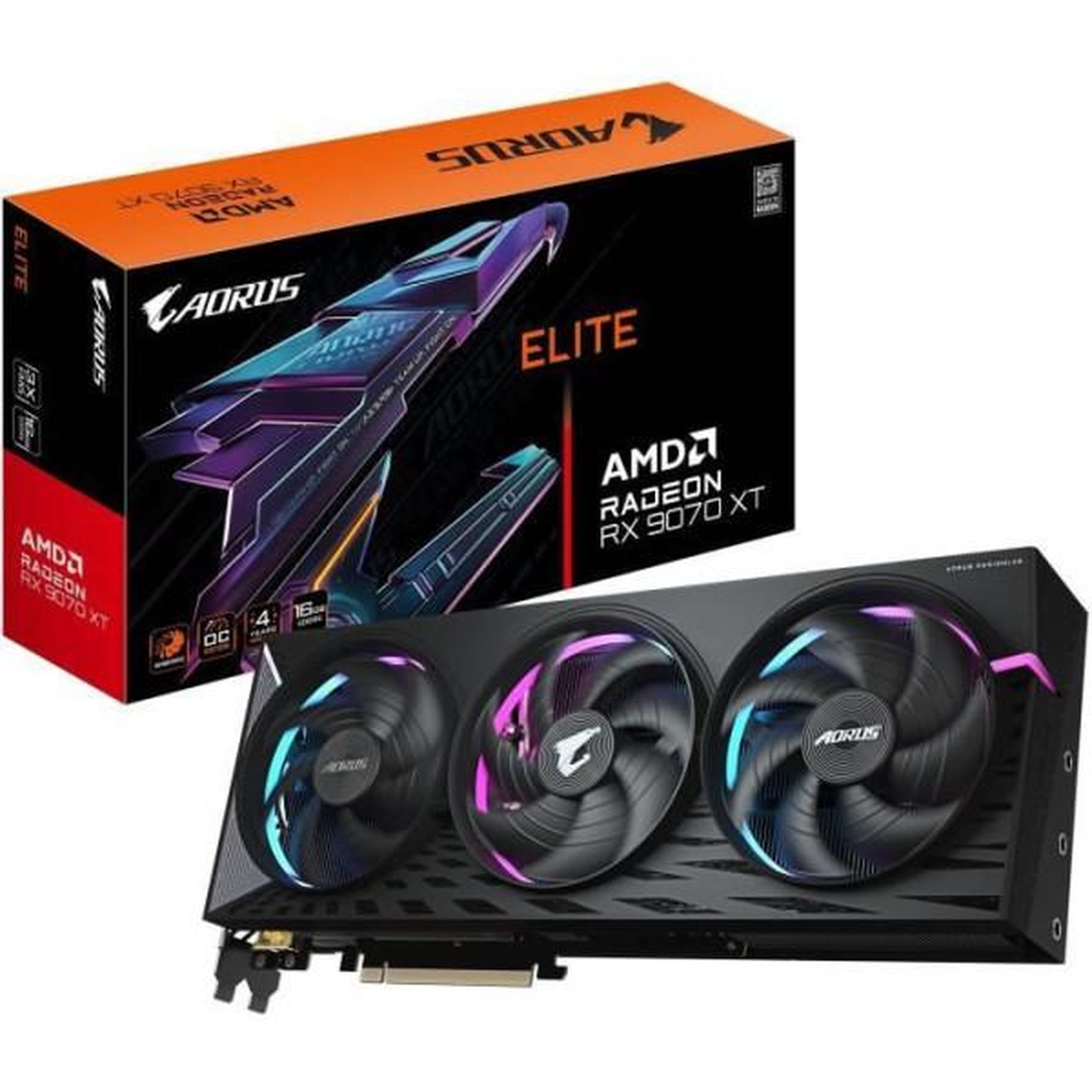 Gigabyte Carte graphique - GIGABYTE - AORUS Radeon RX 9070 XT ELITE - 16 Go