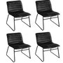 Voir la diapositive 1 : TOILINUX Lot de 4 Chaises de table design velours Brooklyn
