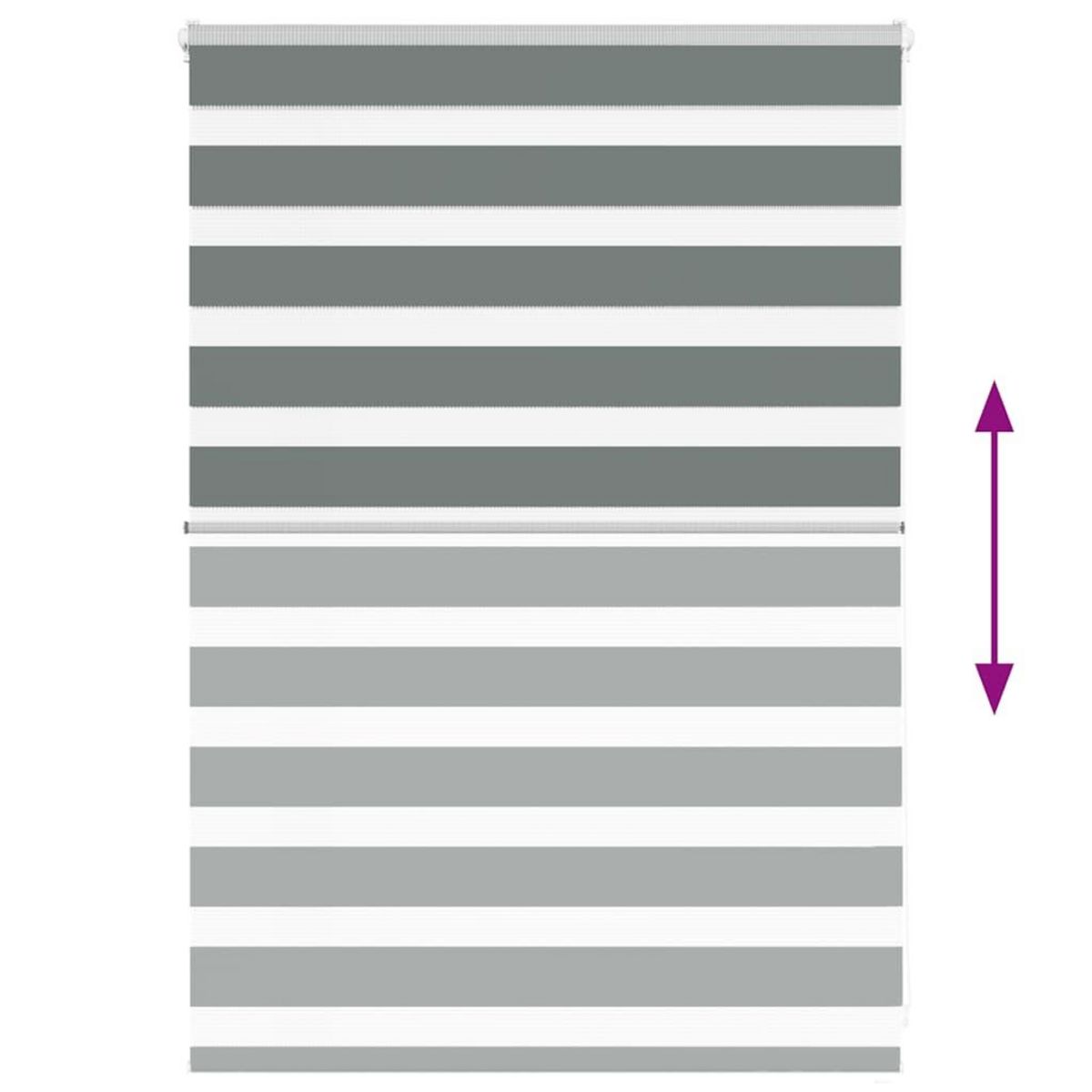 VIDAXL Store zebre gris fonce largeur du tissu 90,9 cm polyester