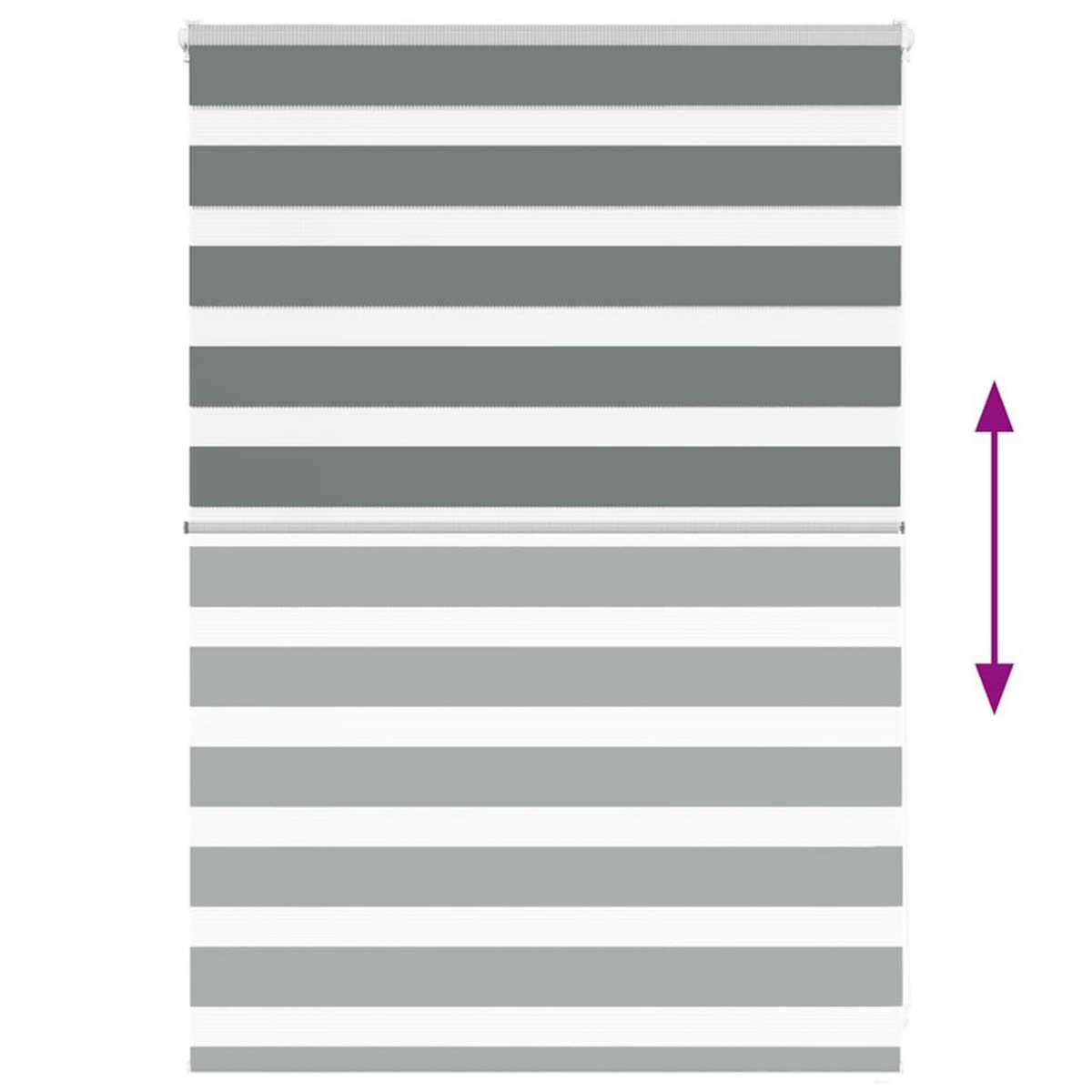 VIDAXL Store zebre gris fonce largeur du tissu 90,9 cm polyester