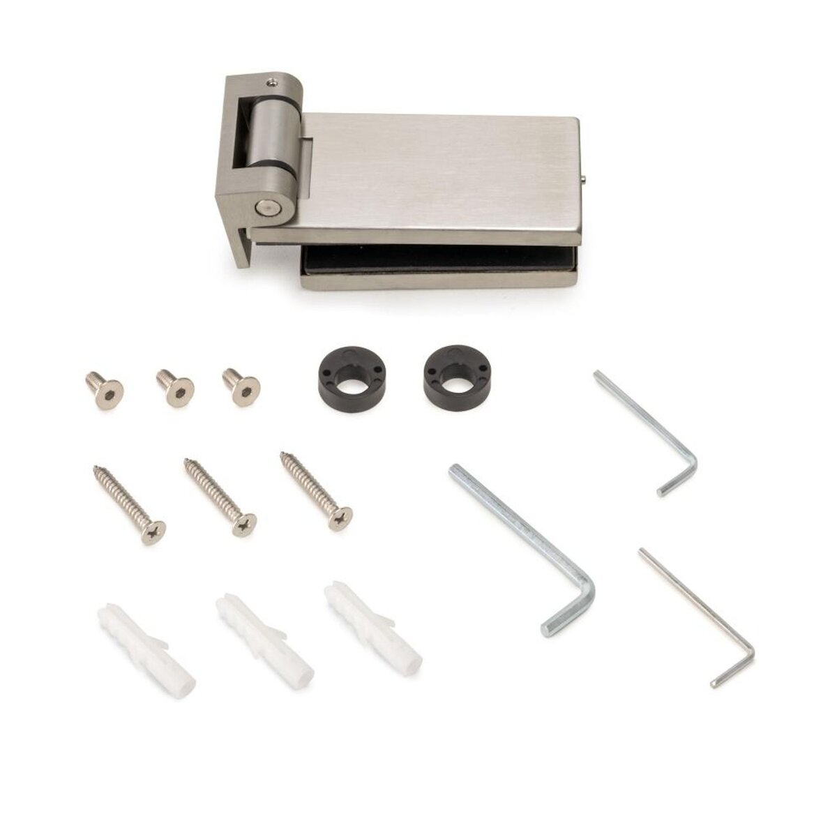 EMUCA SRL Charnière pour porte en verre avec garniture en acier inoxydable -  charnière horizontale avec embout de 34mm -  pour porte de 8-12mm -  acier inoxydable