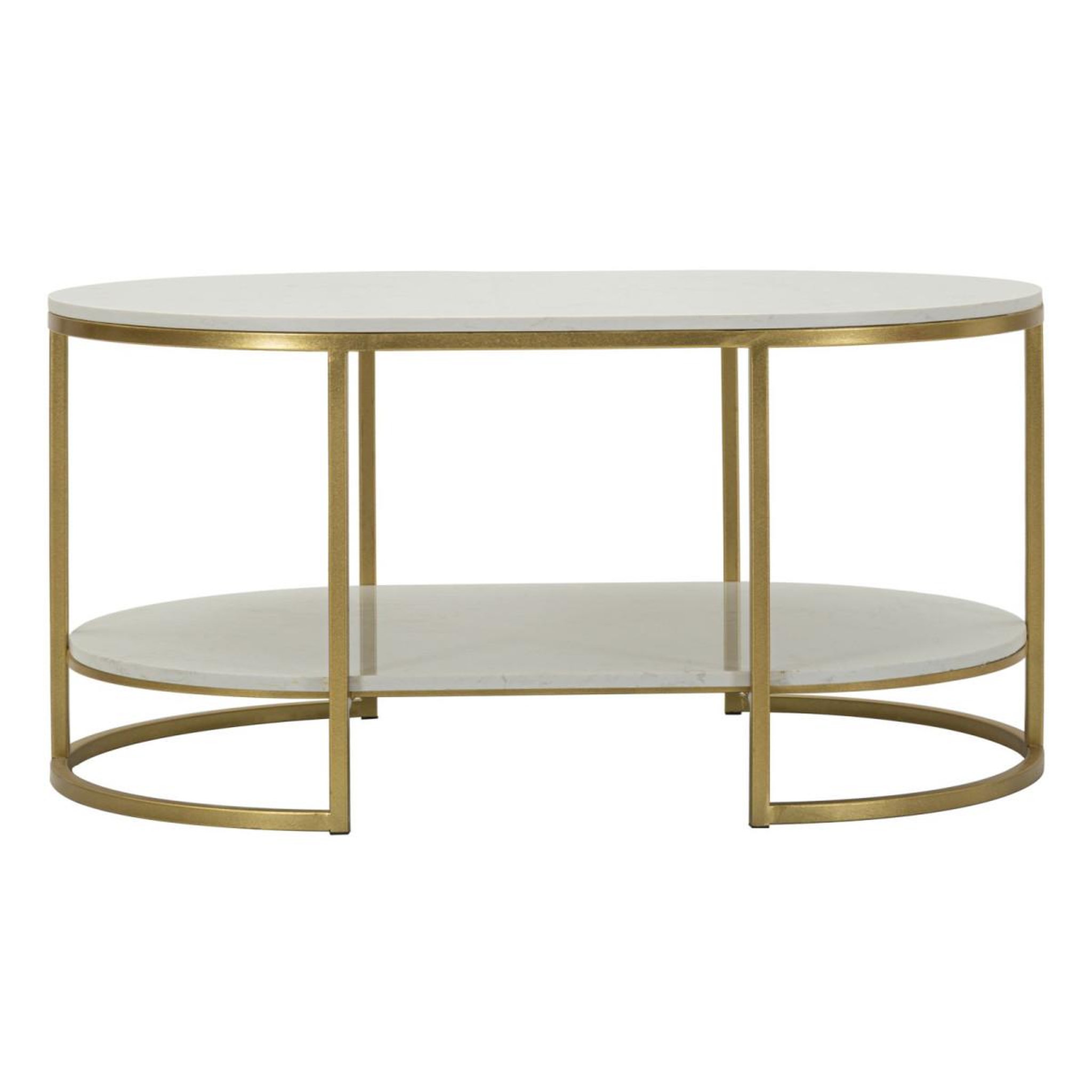Voir la diapositive 2 : Paris Prix Table basse en marbre  izmir  90cm blanc & or