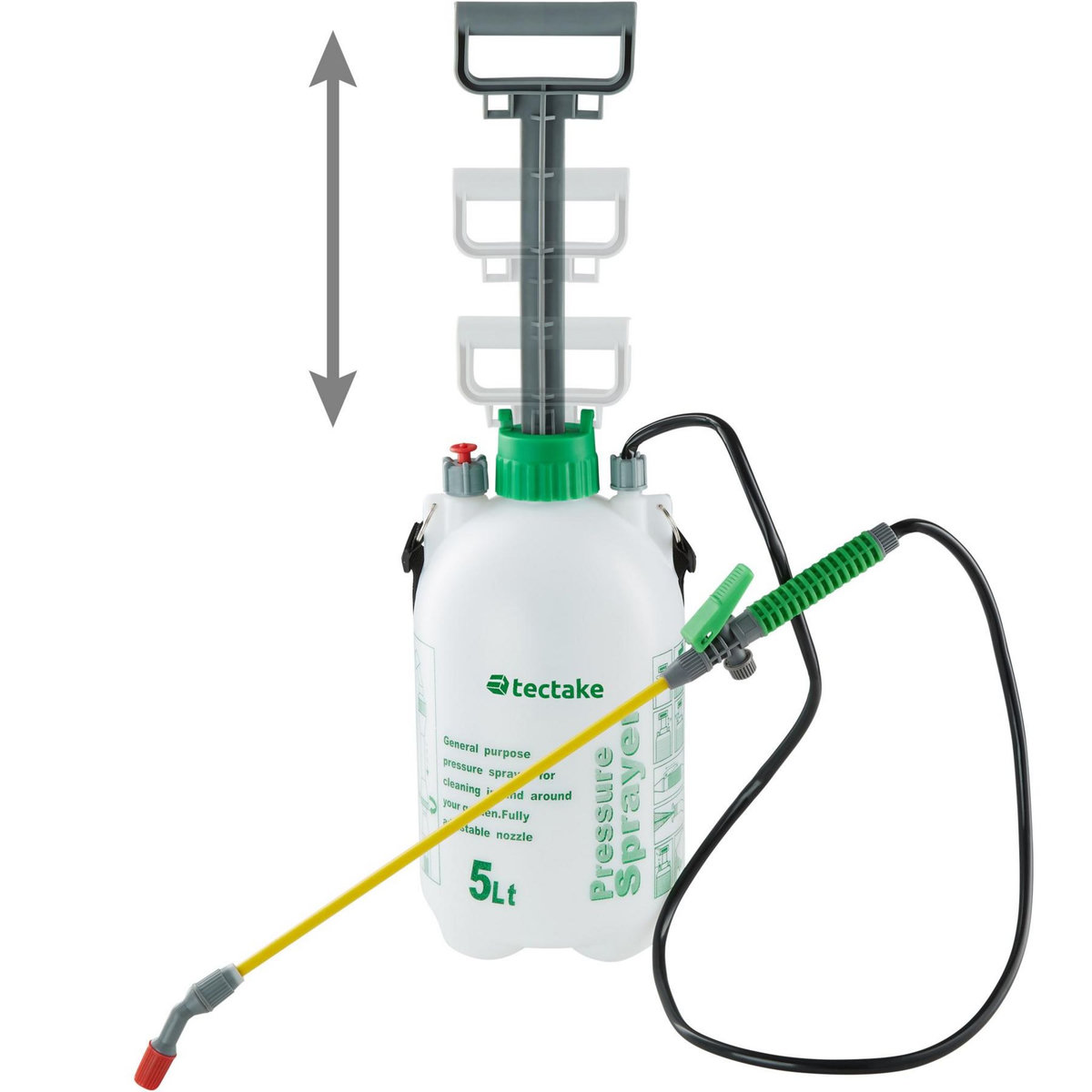 tectake Pulvérisateur à pression 5 L blanc