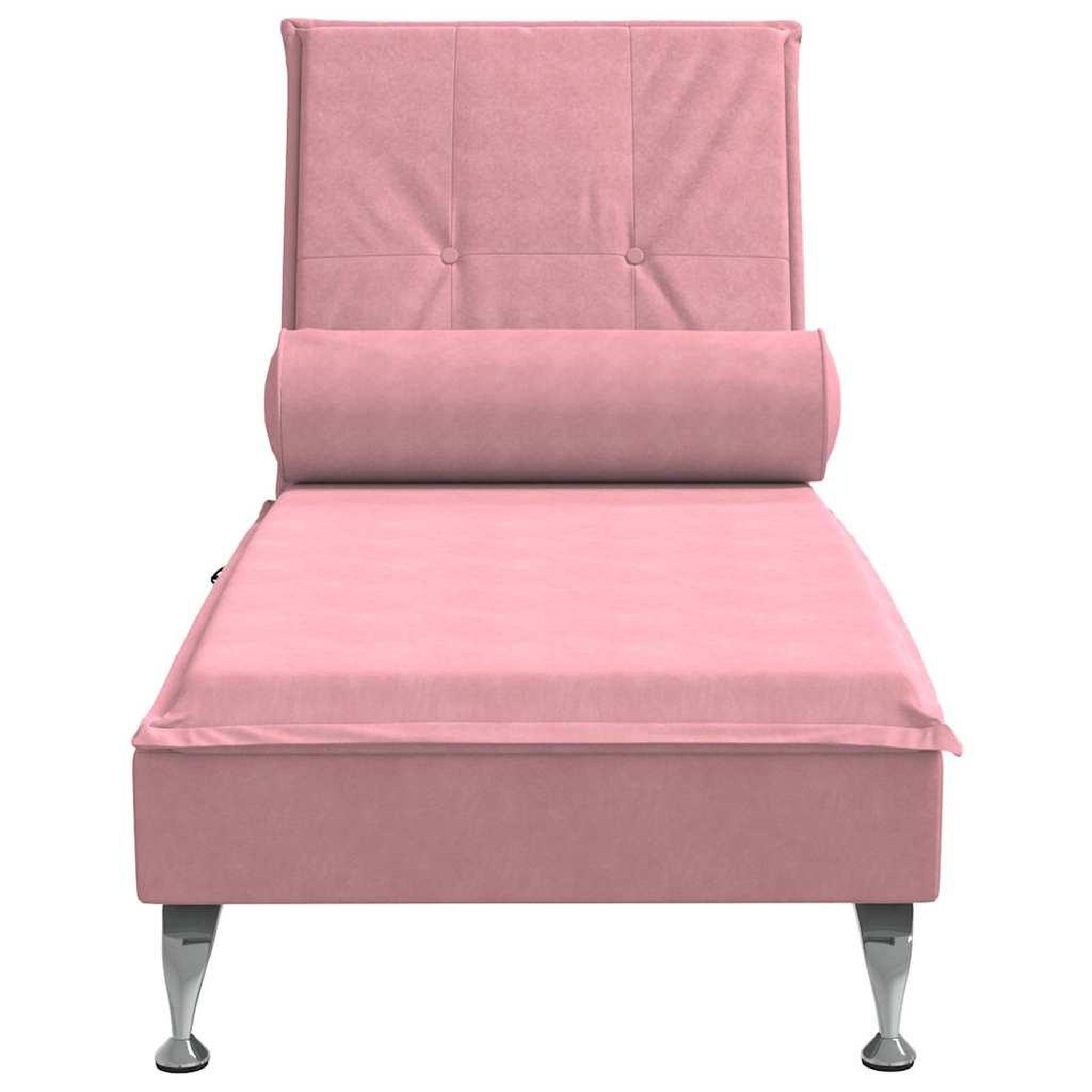 Voir la diapositive 4 : VIDAXL Chaise longue de massage avec traversin rose velours