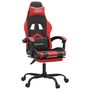 Voir la diapositive 2 : VIDAXL Chaise de jeu pivotante et repose-pied Noir et rouge Similicuir