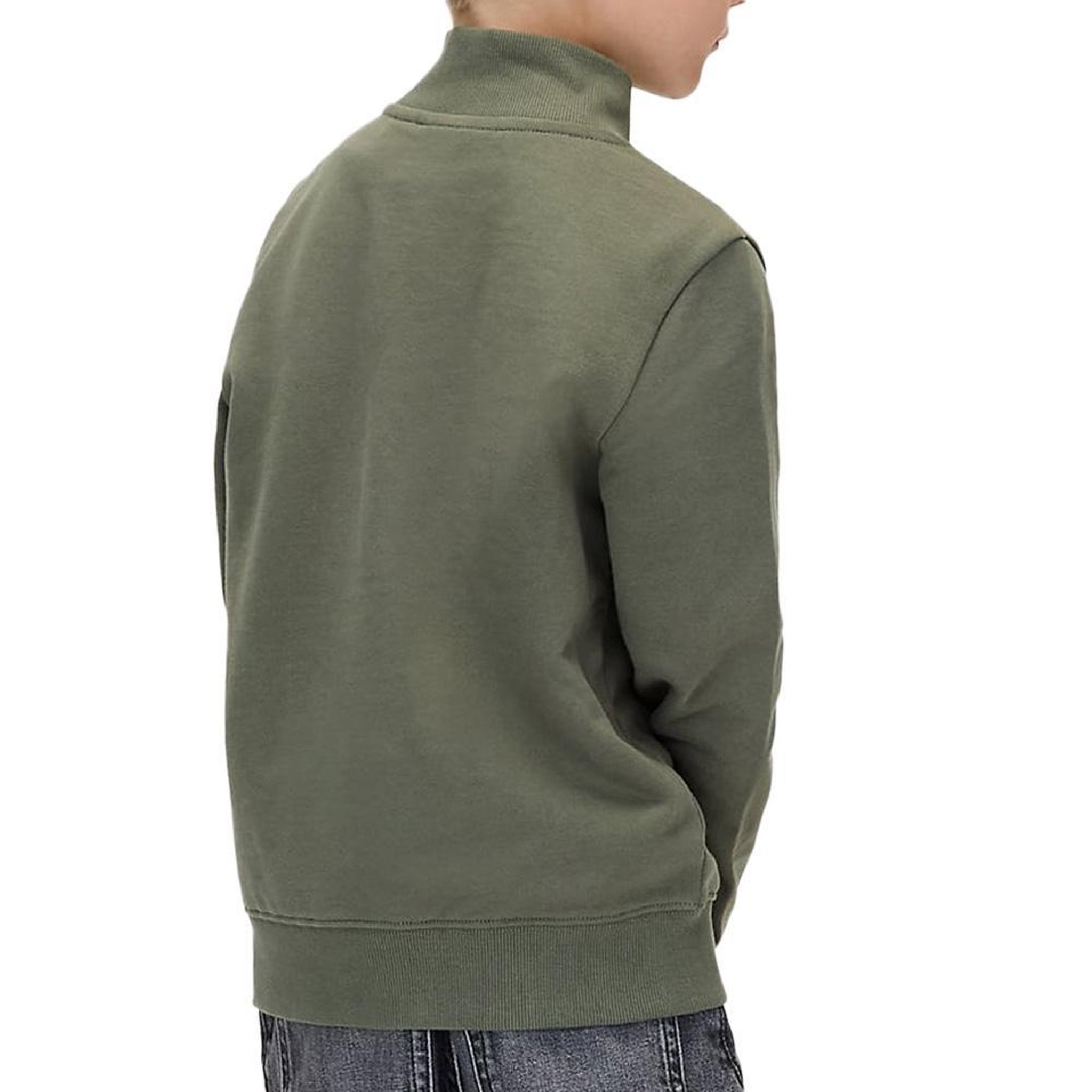 Voir la diapositive 2 : CALVIN KLEIN JEANS Pull 1/4 de Zip Vert Garçon Calvin Klein Jeans Chest