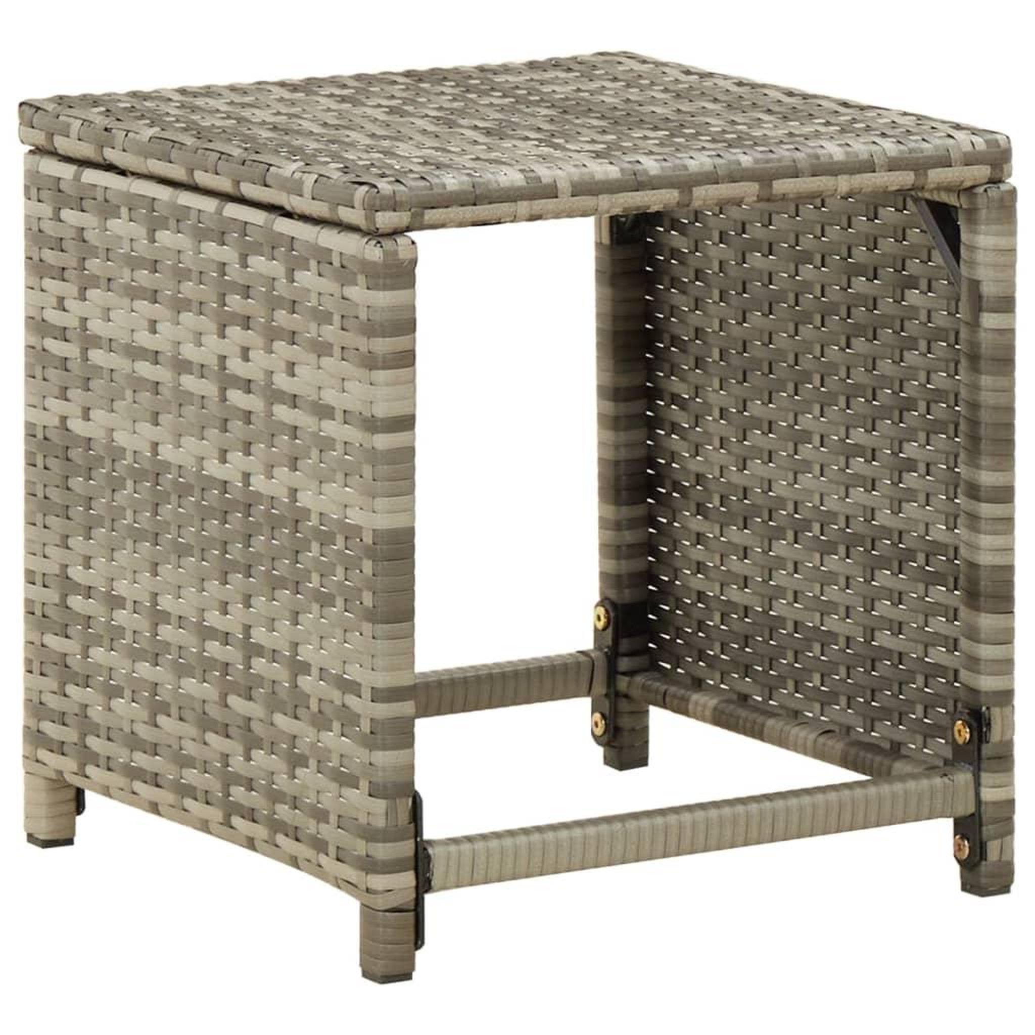Voir la diapositive 5 : VIDAXL Tabourets de jardin lot de 4 avec coussins Resine tressee Gris
