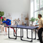 Voir la diapositive 2 : HOMCOM Table de ping-pong tennis de table pliable compacte pieds de nivellement antidérapants acier noir MDF bleu