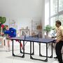 Voir la diapositive 2 : HOMCOM Table de ping-pong tennis de table pliable compacte pieds de nivellement antidérapants acier noir MDF bleu
