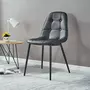 IDIMEX Lot de 4 chaises ALVARO pour salle à manger ou cuisine avec 4 pieds en métal noir et assise capitonnée, revêtement synthétique noir